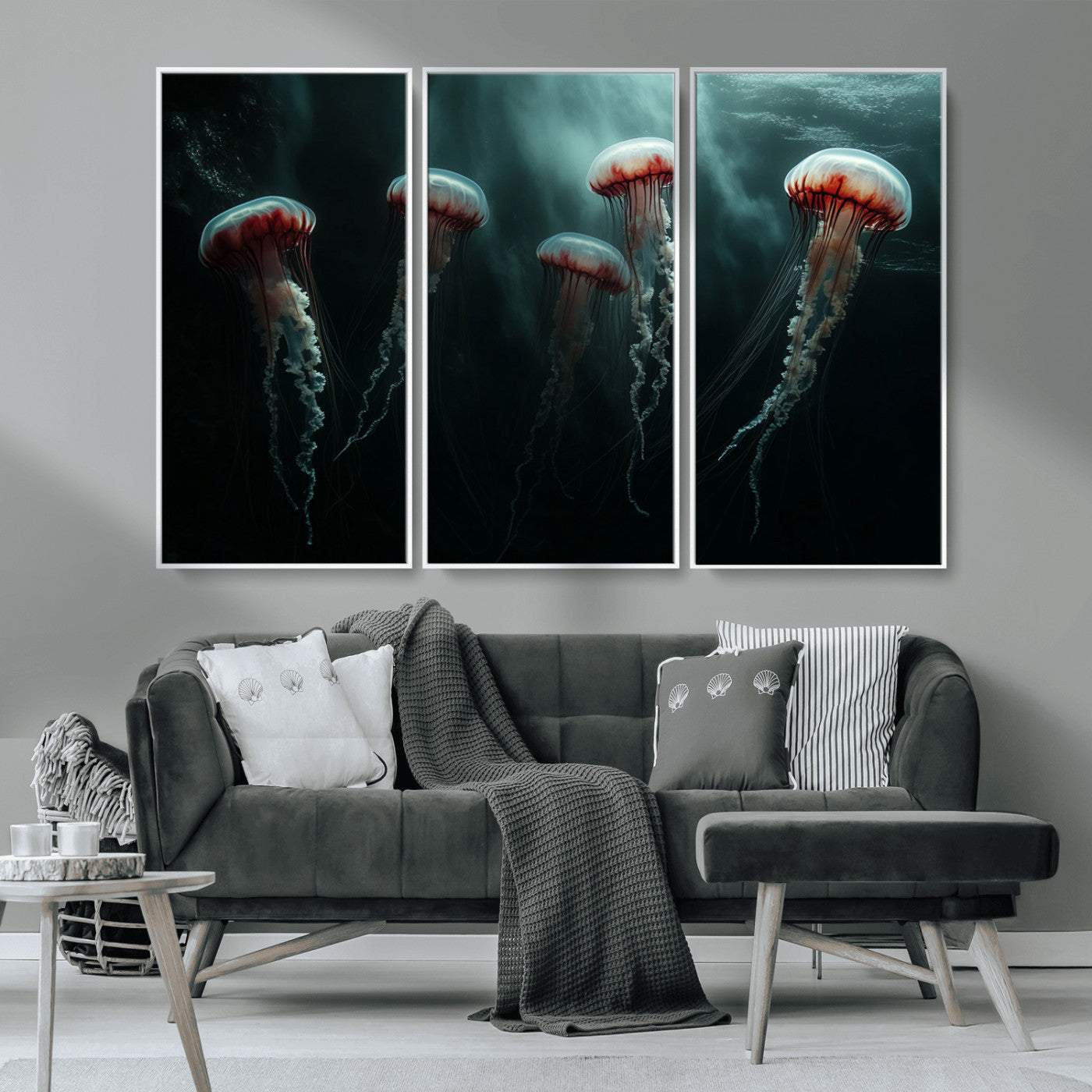 MGV-FC-48X32-3P - Abstract Jellyfish Wall Art Canvas Print