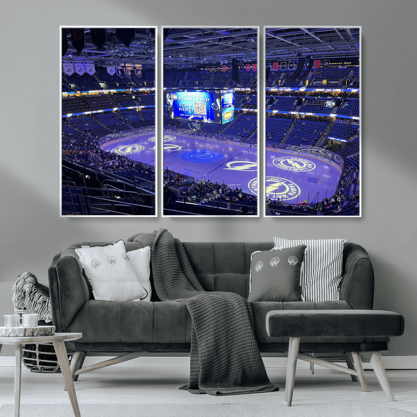 MGV-FC-48X32-3P - Amalie Arena Florida Wall Art Canvas Print - NHL Hockey Stadium Print Wall Art