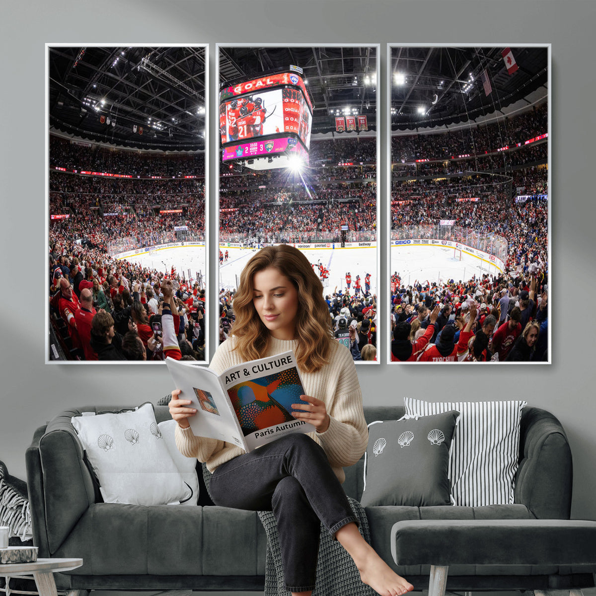 15750-MGV-CV-36X24 - Amerant Bank Arena Wall Art Canvas Print, Hockey Arena