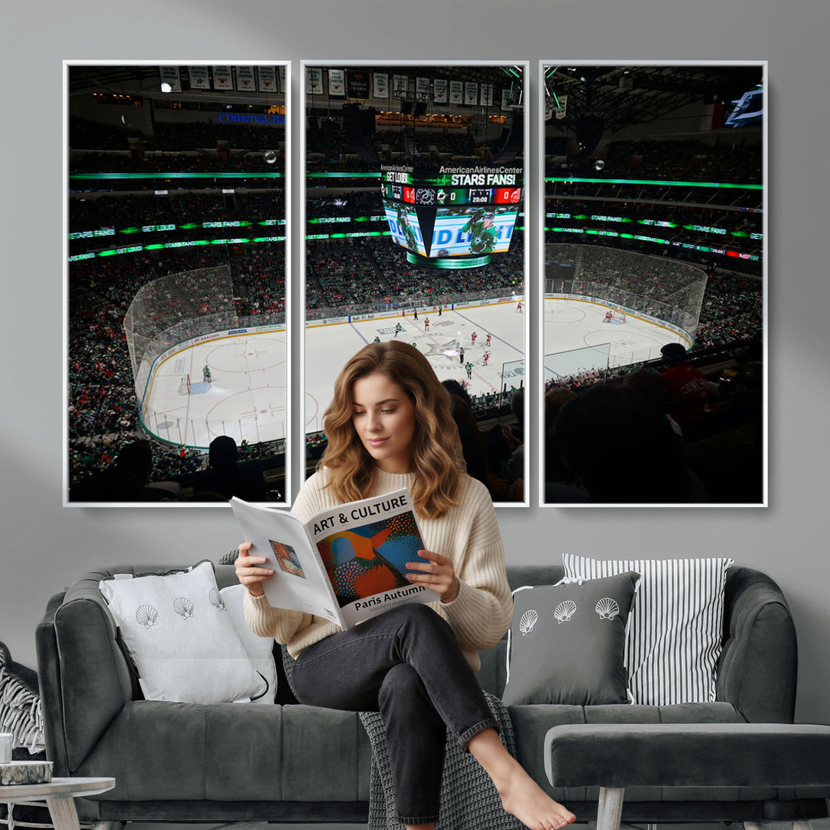 13876-MGV-CV-36X24 - American Airlines Center Dallas Stars Wall Art Canvas Print