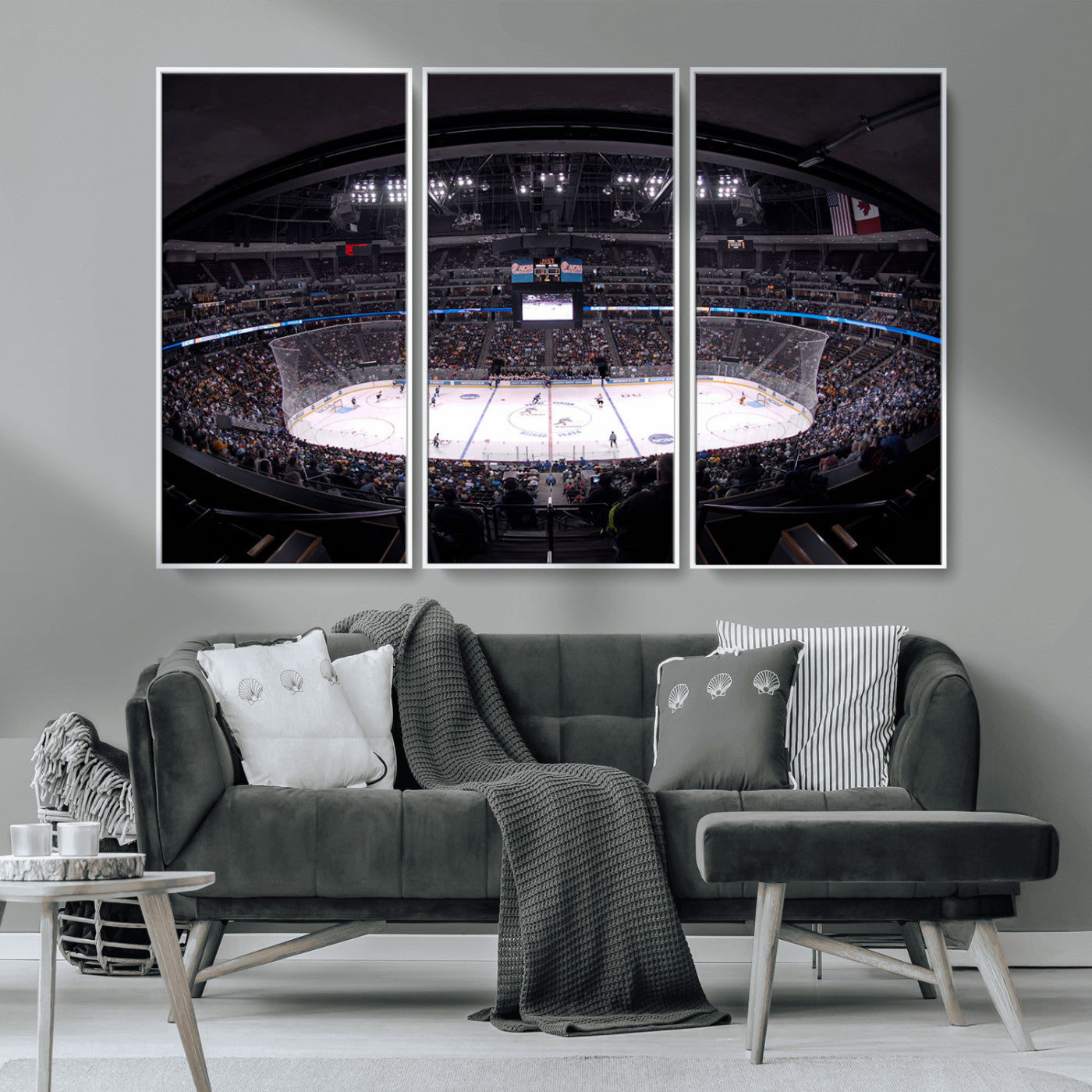 MGV-FC-48X32-3P - Ball Arena Denver Colorado Avalanche Hockey Team Wall Art Canvas Print - Denver Ice Hockey Stadium