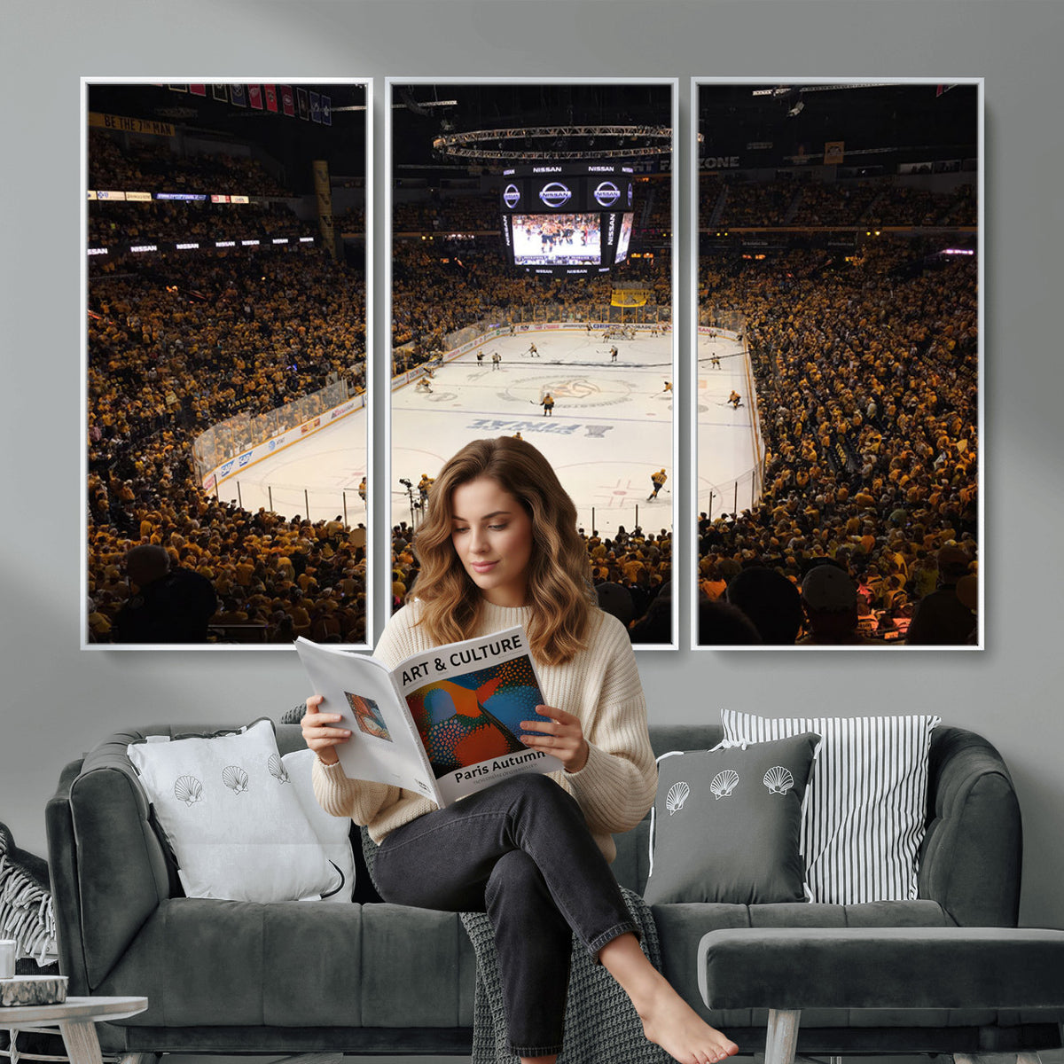99407-MGV-CV-36X24 - Bridgestone Arena - Nashville Predators Hockey Team Print - Nashville Wall Art Canvas Print