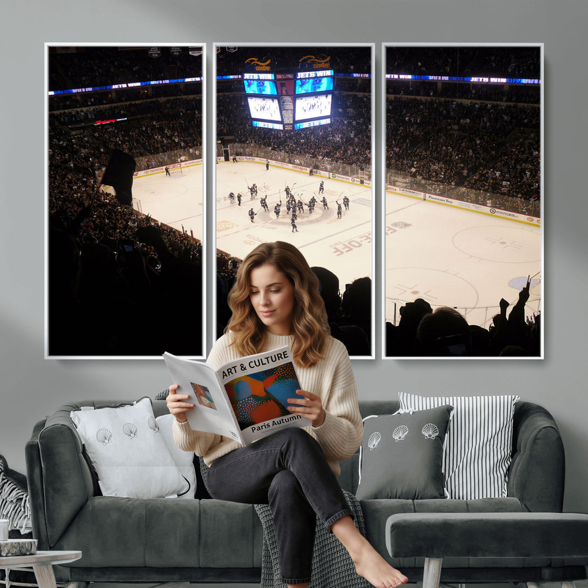 22497-MGV-CV-36X24 - Canada Life Centre Wall Art | Winnipeg Jets Hockey Team Print Canvas | Ready to Hang | Winnipeg Wall