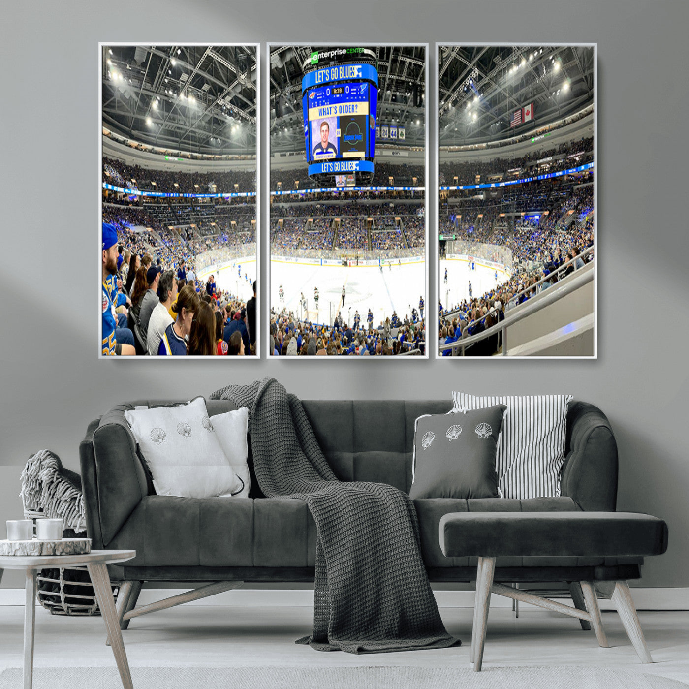 MGV-FC-48X32-3P - Enterprise Center | Missouri St. Louis Blues Ice Hockey Stadium Wall Art | Canvas Print | Ready to