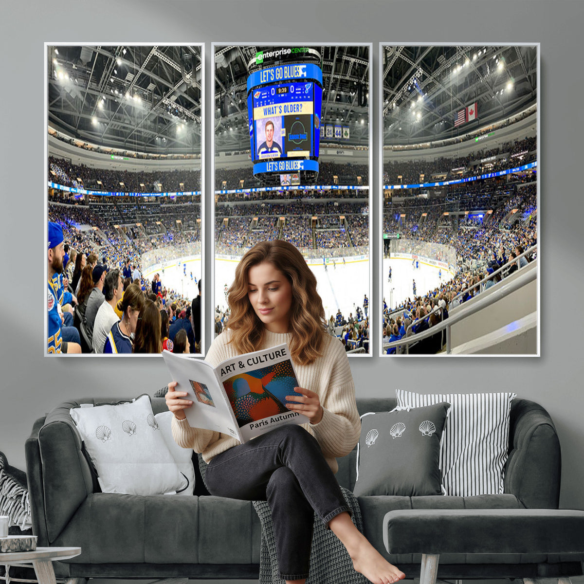 55708-MGV-CV-36X24 - Enterprise Center, Missouri St. Louis Blues Ice Hockey
