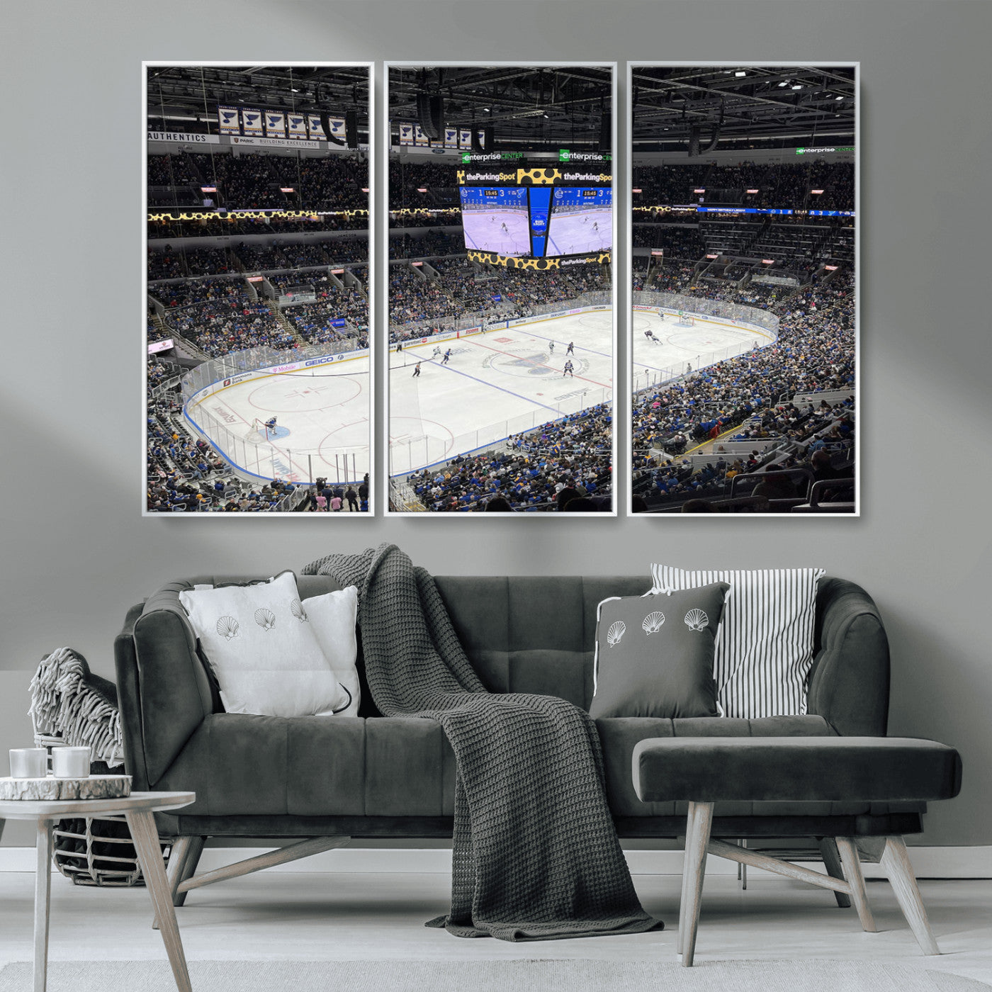 MGV-FC-48X32-3P - Enterprise Center Missouri St. Louis Blues Hockey Stadium Wall Art Canvas Print