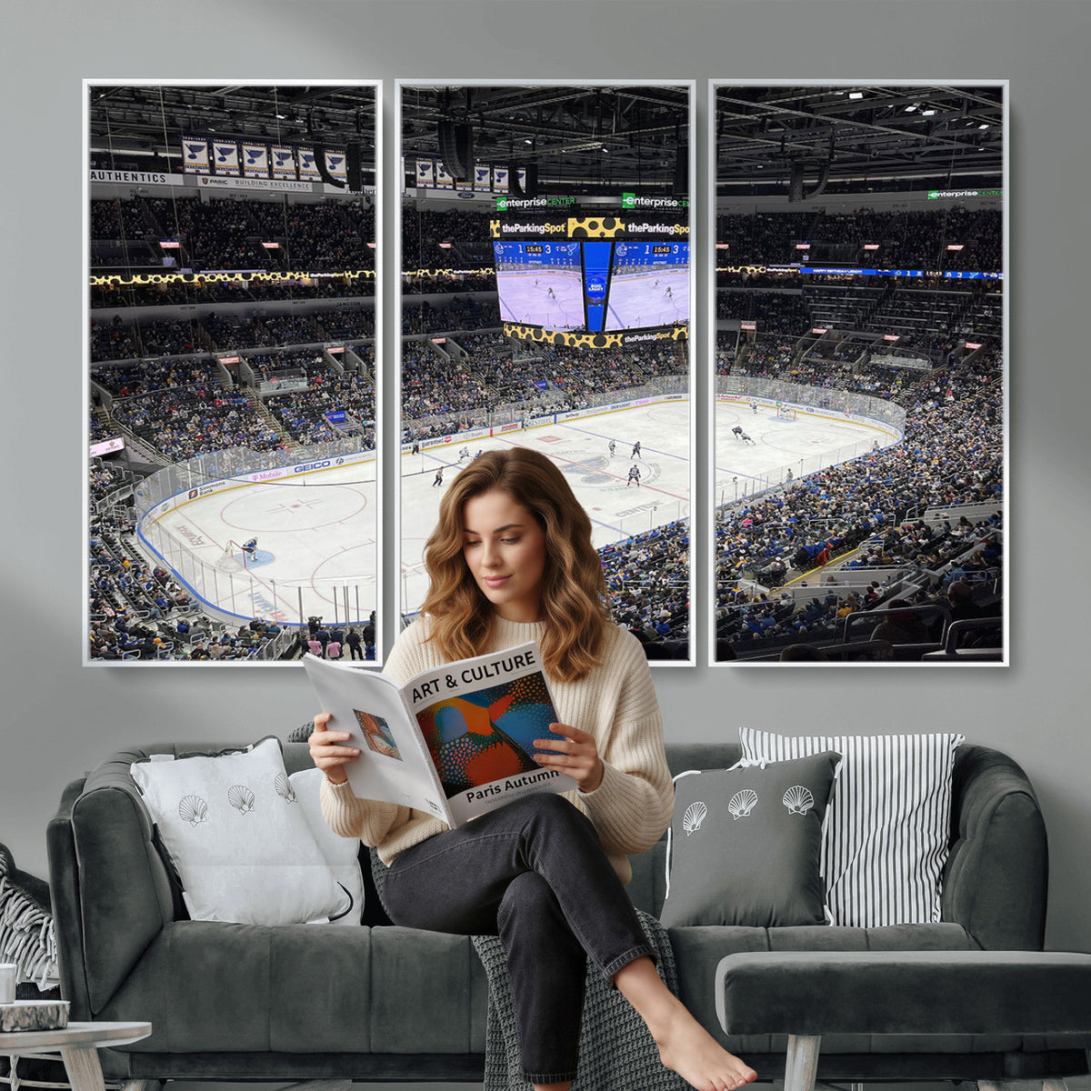 75222-MGV-CV-36X24 - Enterprise Center Missouri St. Louis Blues Hockey Stadium