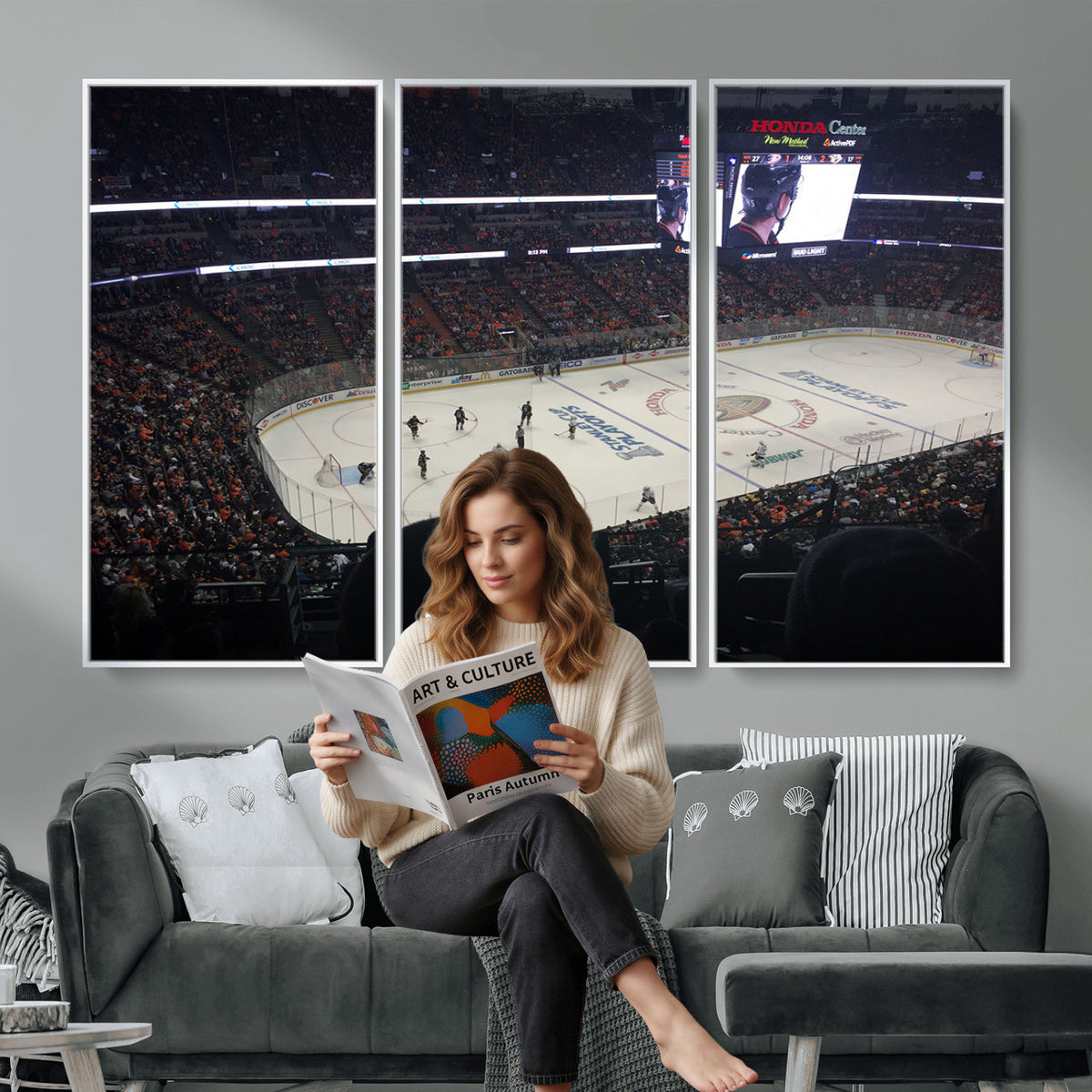 24634-MGV-CV-36X24 - Honda Center California Anaheim Ducks Hockey Stadium Wall Art