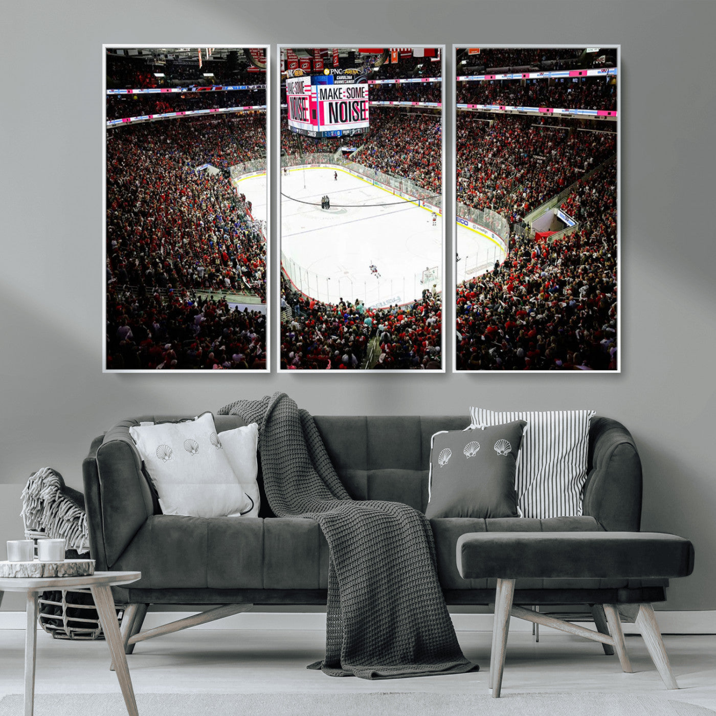 MGV-FC-48X32-3P - PNC Arena Raleigh North Carolina Hurricanes Hockey Stadium Wall Art Canvas, North Carolina