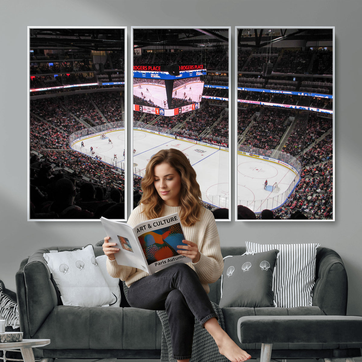 71180-MGV-CV-36X24 - Rogers Place Edmonton Oilers Ice Hockey Stadium Wall Art