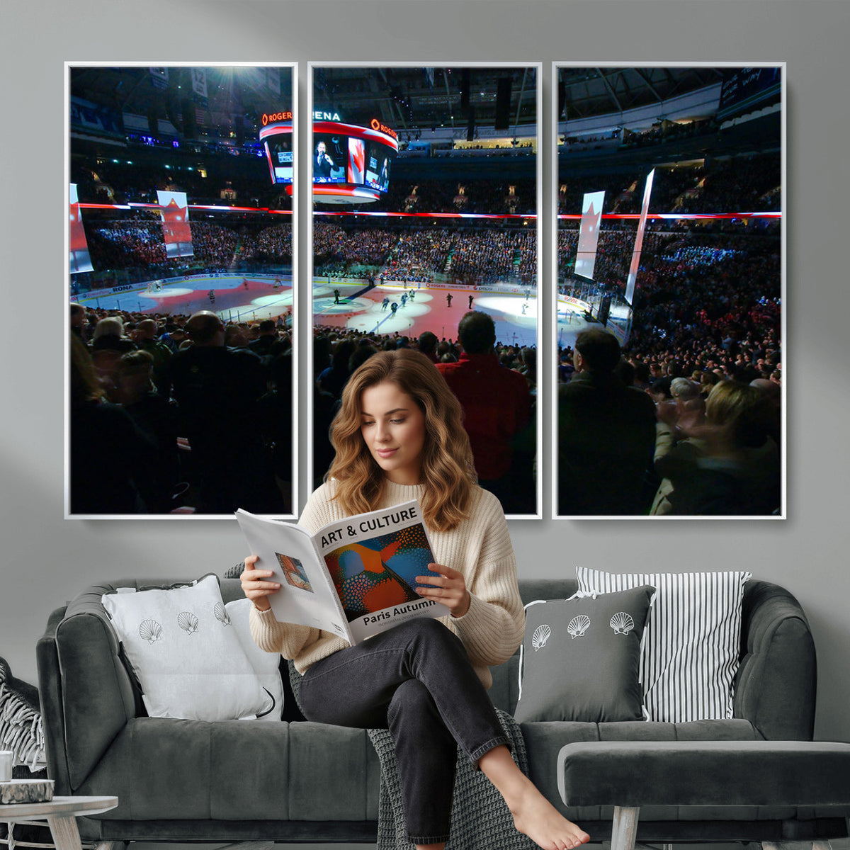 84945-MGV-CV-36X24 - Rogers Arena Vancouver Canucks Ice Hockey Stadium Wall Art