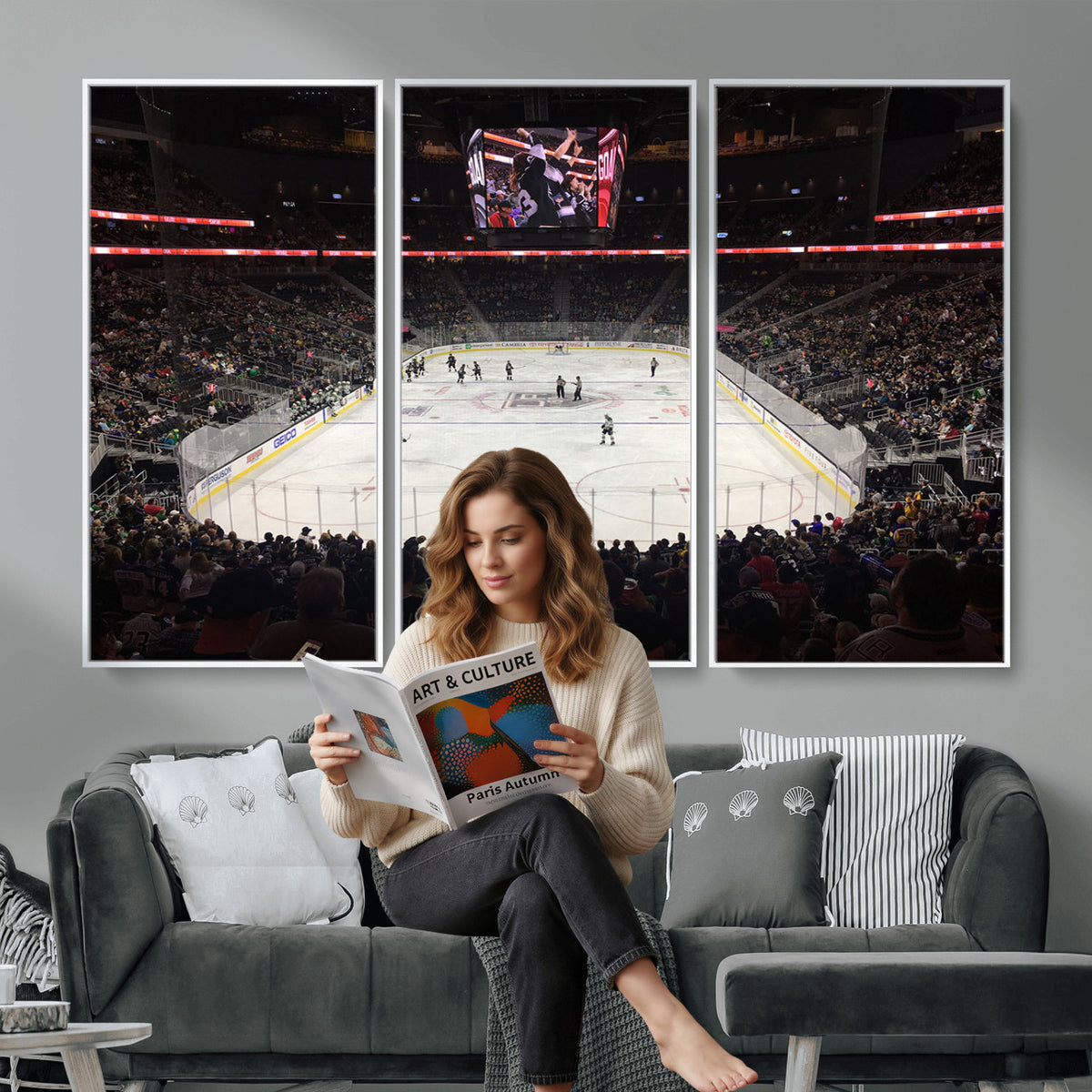 14802-MGV-CV-36X24 - T Mobile Arena Paradise Nevada Vegas Golden Knights Ice Hockey Stadium