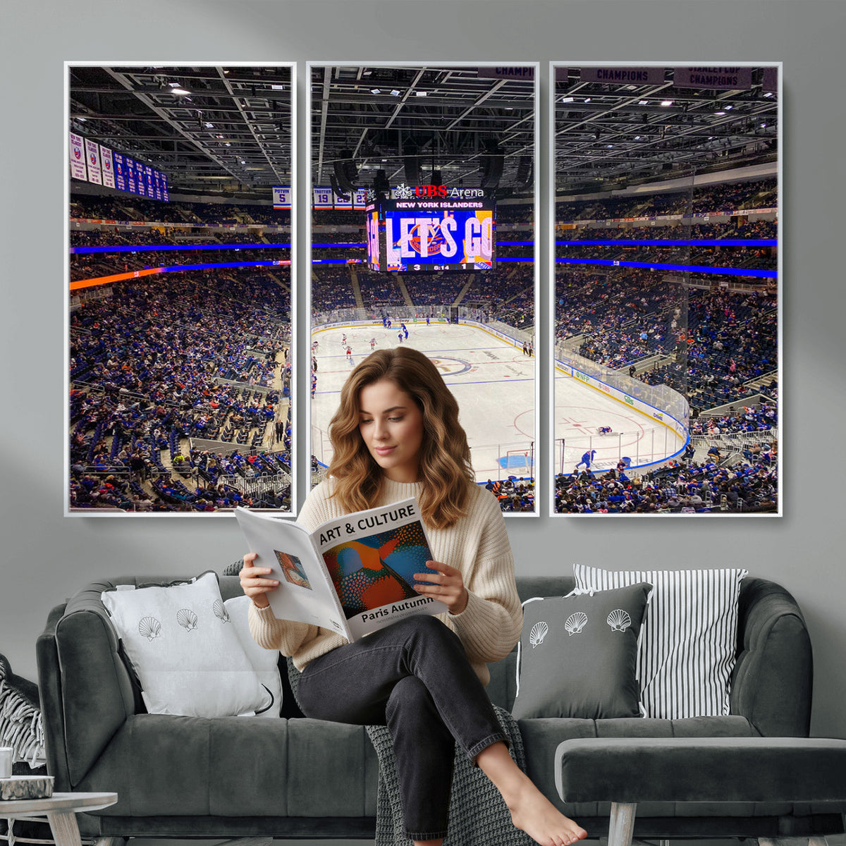 78692-MGV-CV-36X24 - UBS Arena Elmont New York Islanders Ice Hockey Wall Art, UBS Arena Elmont Wall Art Canvas Print