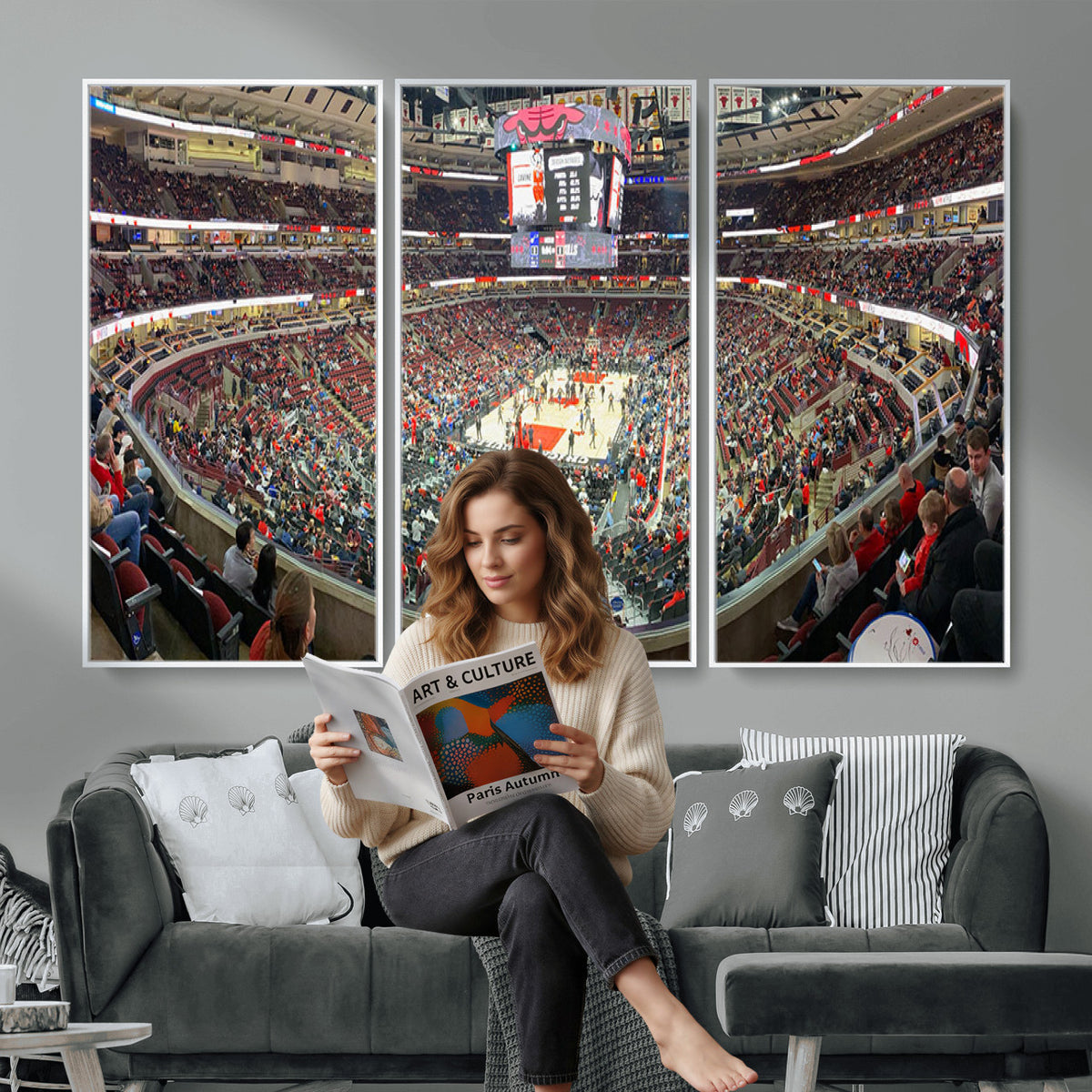 43481-MGV-CV-36X24 - United Center Chicago Bulls Stadium Wall Art Canvas Print