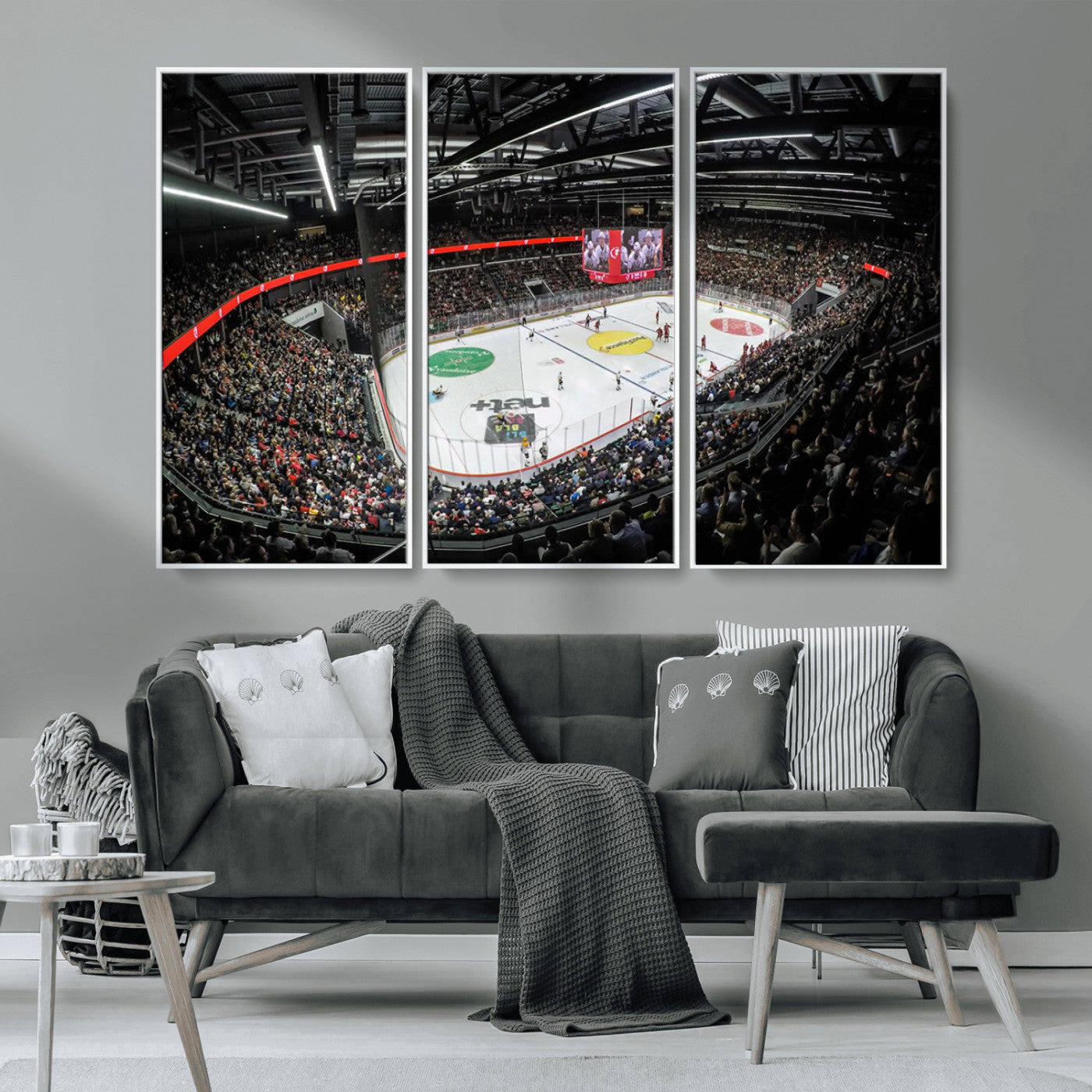 MGV-FC-48X32-3P - Vaudoise Lausanne Ice Hockey Arena Stadium Wall Art Canvas, Vaudoise Lausanne Ice Hockey Canvas
