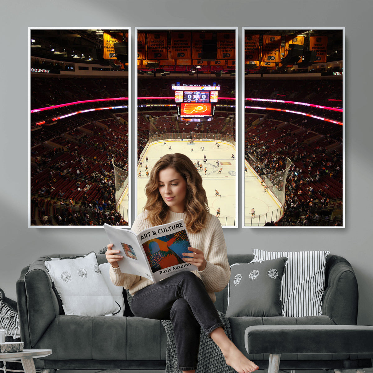 98213-MGV-CV-36X24 - Wachovia Center Prior to Flyers Game Ice Hockey Stadium