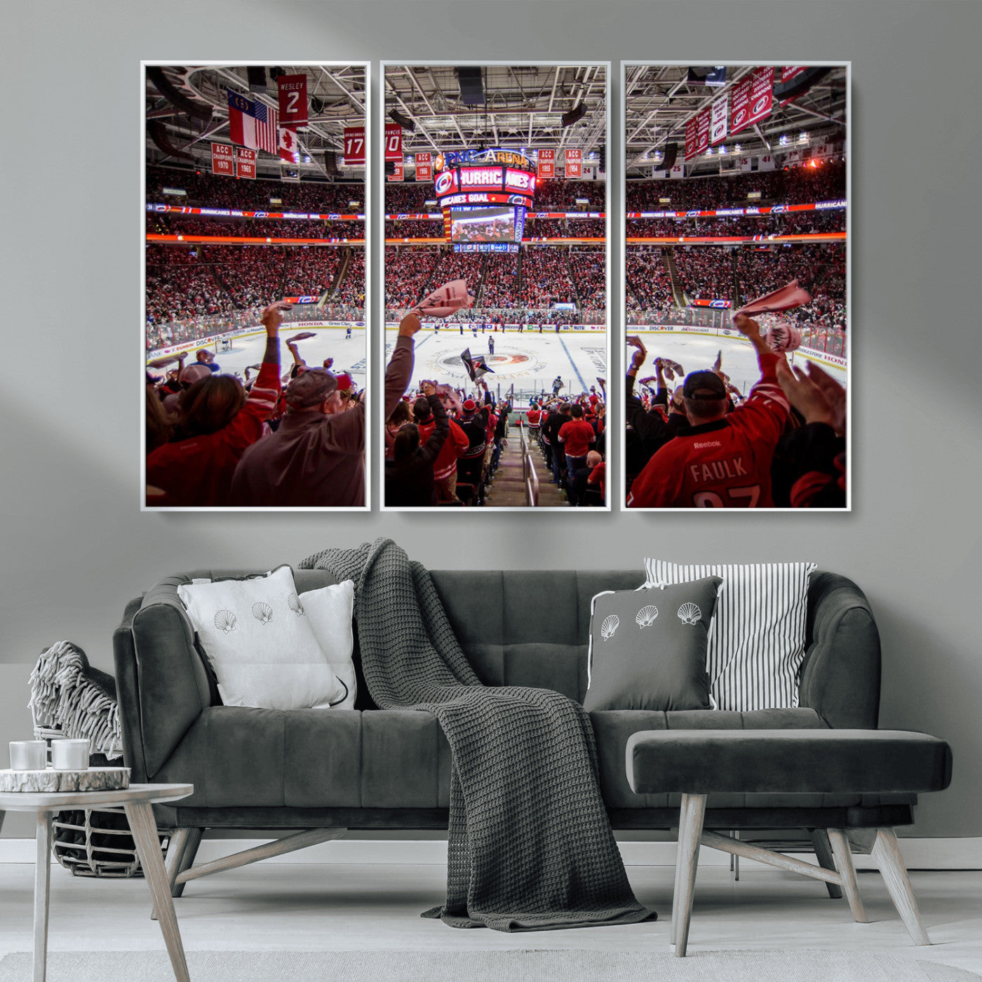 MGV-FC-48X32-3P - Carolina Hurricanes Ice Hockey Stadium Wall Art, Carolina Hurricanes Canvas Print
