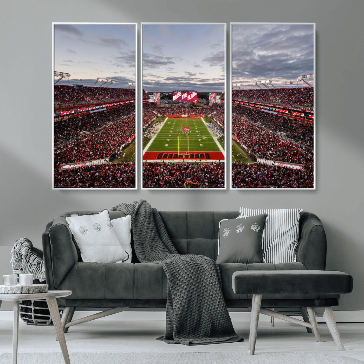 MGV-FC-48X32-3P - Florida Tampa Raymond James Stadium Wall Art Canvas Print - NFL Football Stadium Print Canvas