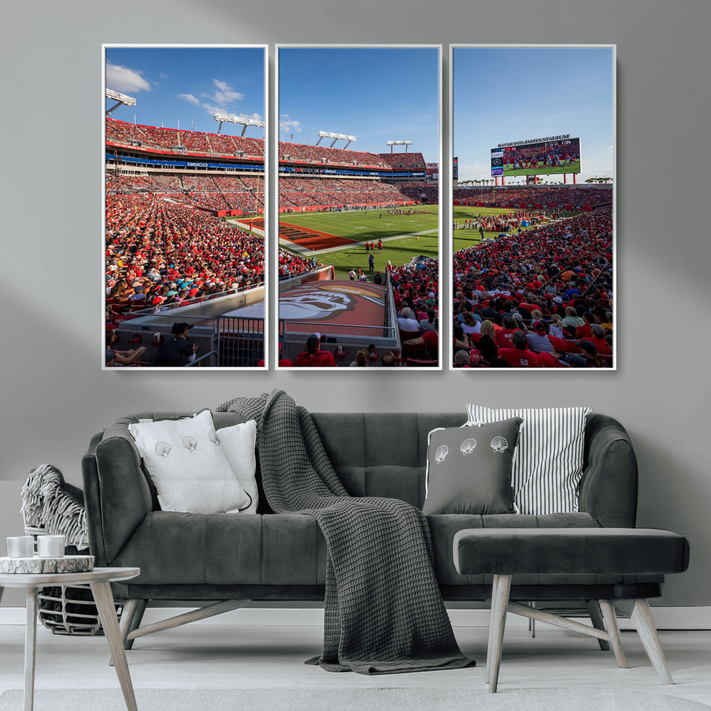 MGV-FC-48X32-3P - Florida Tampa Raymond James Stadium Wall Art Canvas Print - NFL Football Stadium Print