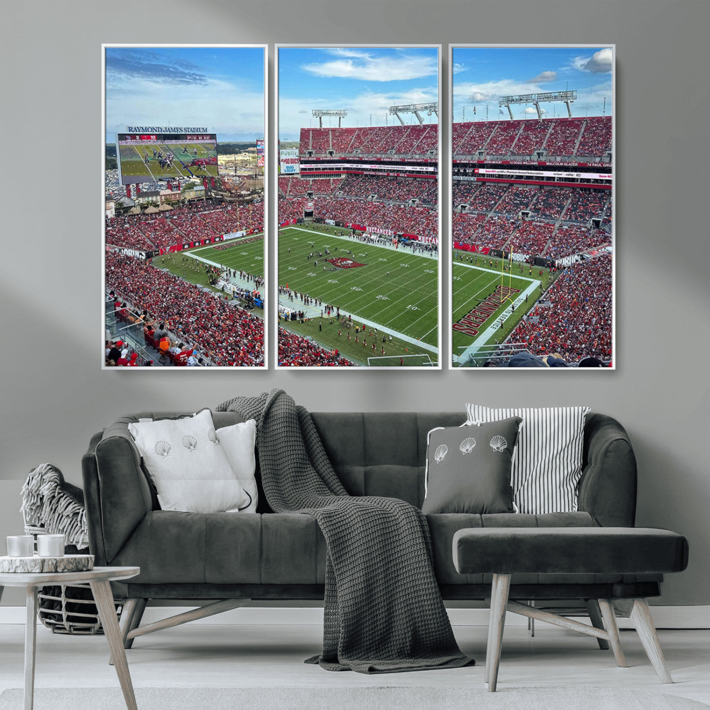 MGV-FC-48X32-3P - Florida Tampa Raymond James Stadium Wall Art Canvas Print - NFL Football Stadium Print Canvas