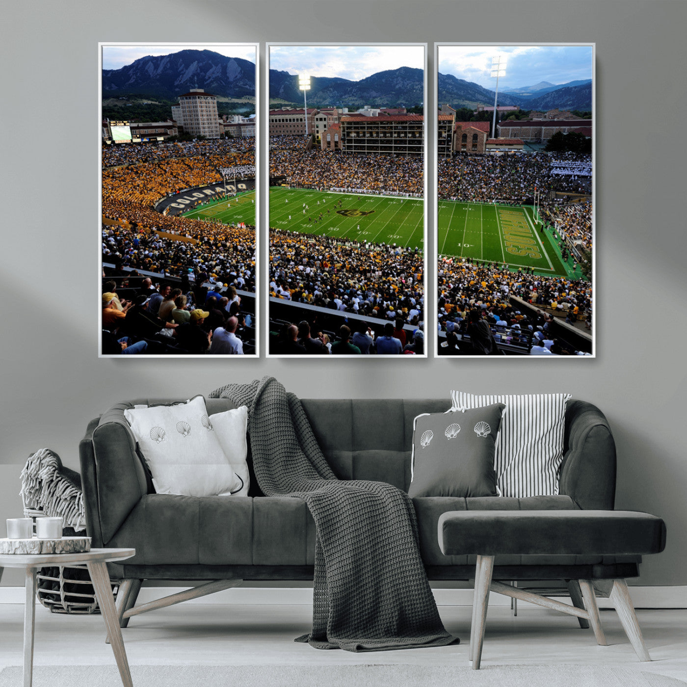 MGV-FC-48X32-3P - Colorado Buffaloes Canvas Print - Boulder Folsom Field Stadium Wall Art Canvas Print, Football Print