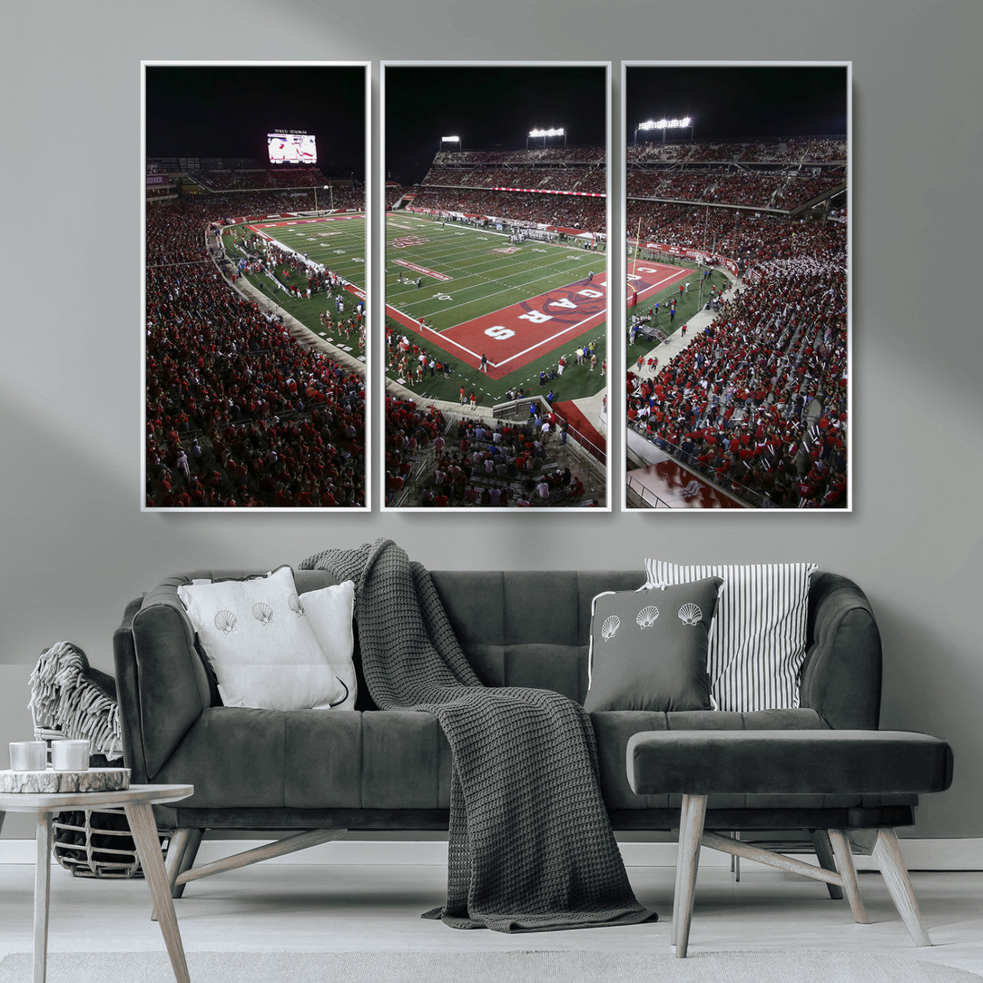 MGV-FC-48X32-3P - Houston Cougars Football Team Print - Houston TDECU Stadium Wall Art Canvas Print