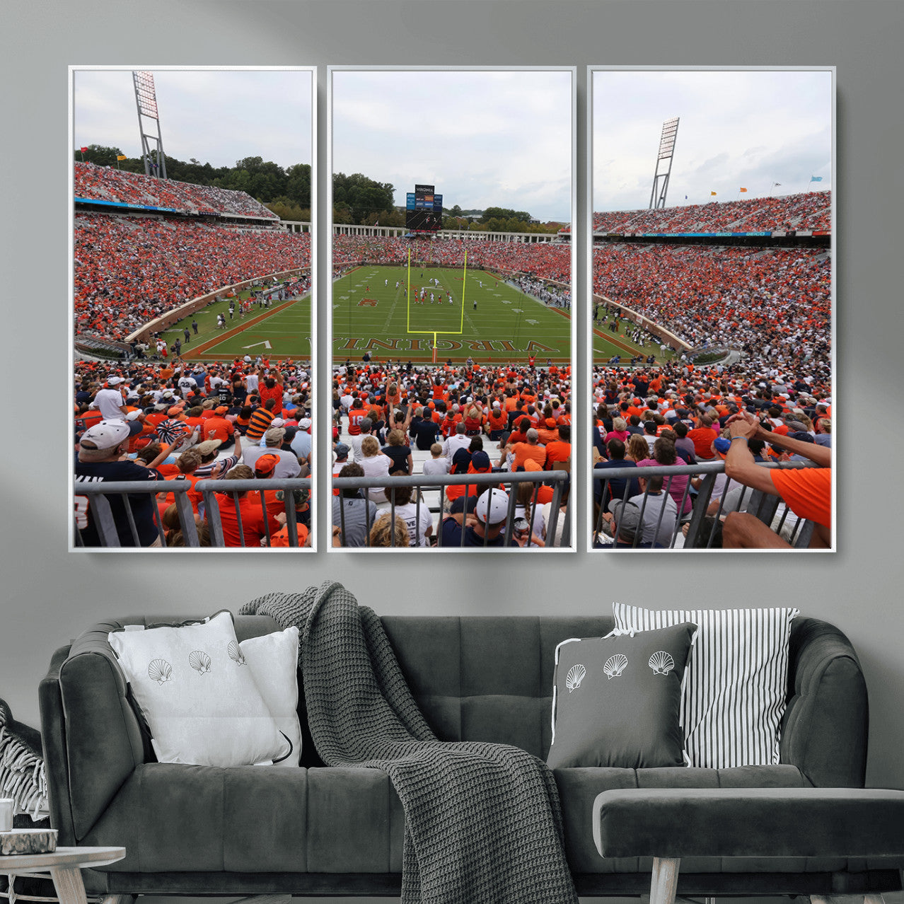 63606-MGV-CV-36X24 - Virginia Cavaliers Football Team Print - Charlottesville Scott Stadium Print Wall Art Canvas