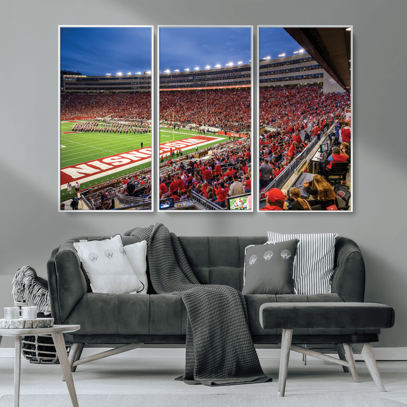 MGV-FC-48X32-3P - Wisconsin Badgers Football Team Print - Madison Camp Randall Stadium Wall Art, Wisconsin Badgers