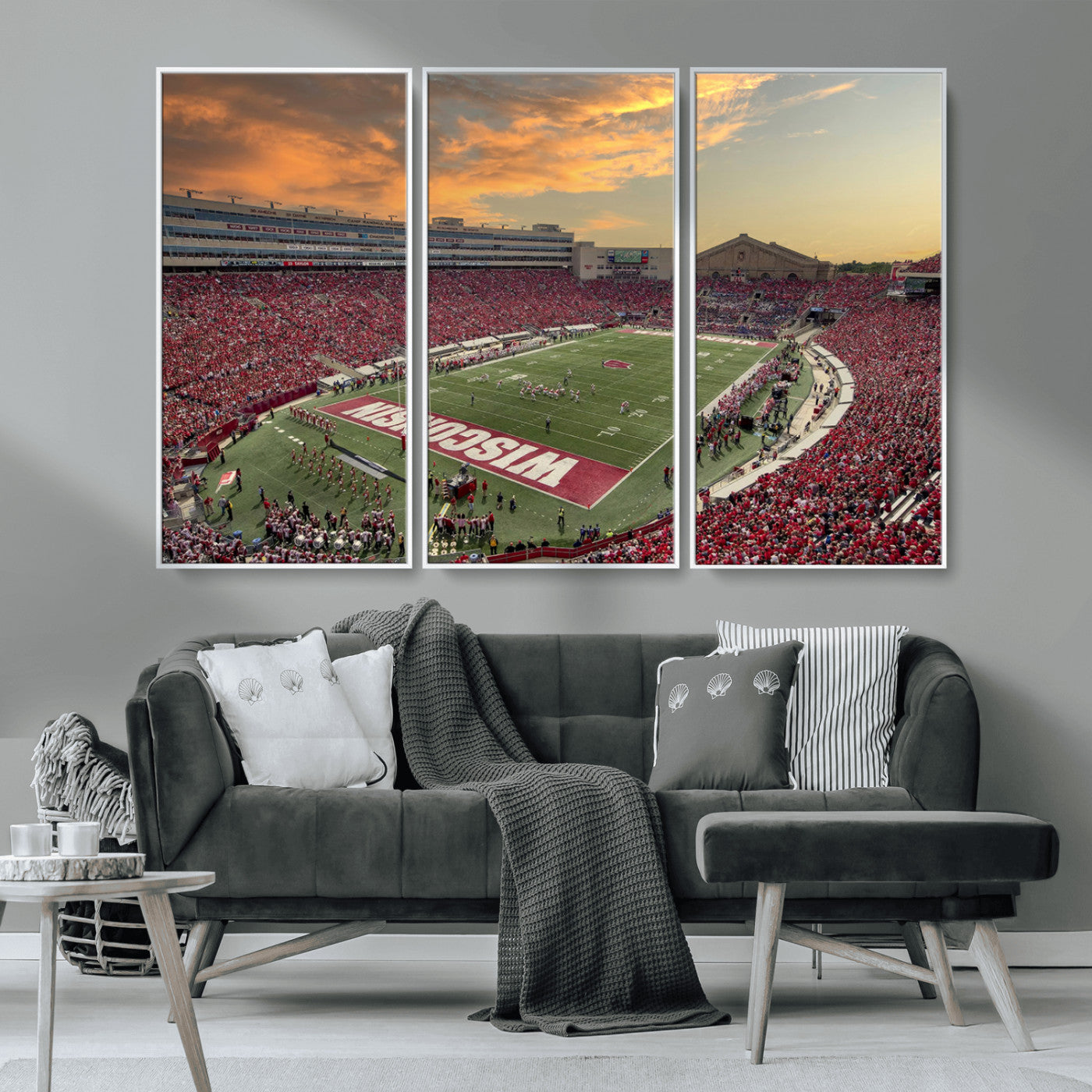 41472-MGV-CV-36X24-Camp Randall Stadium Wisconsin Badgers Large Wall Art Canvas Print | College Football Stadium Wall
