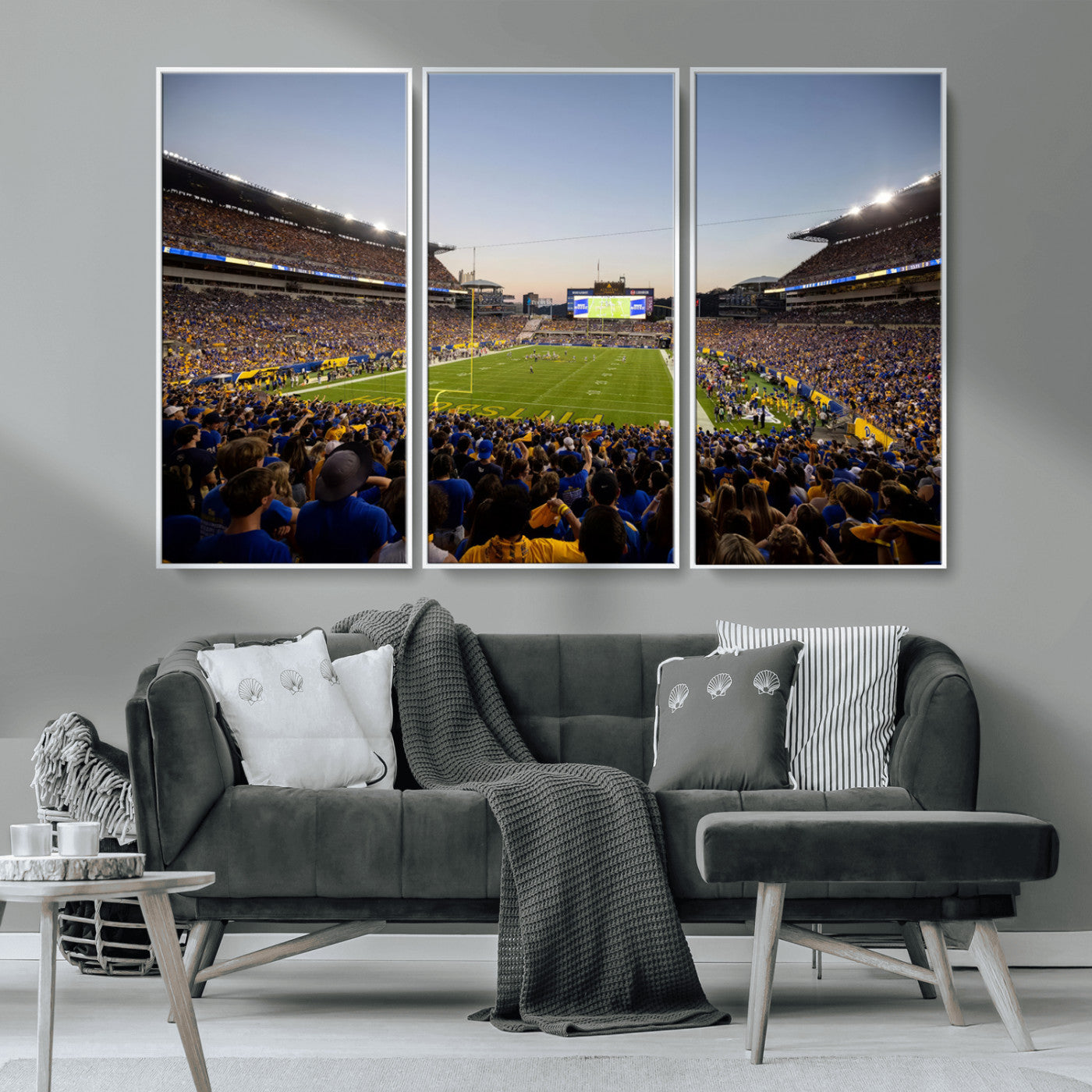 MGV-FC-48X32-3P - Pittsburgh Panthers Football Team Print - Pittsburgh Acrisure Stadium Wall Art Canvas Print