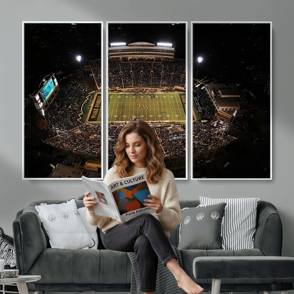 20605-MGV-CV-36X24 - Wake Forest University Demon Deacons Canvas Print, Football Team Wall Art