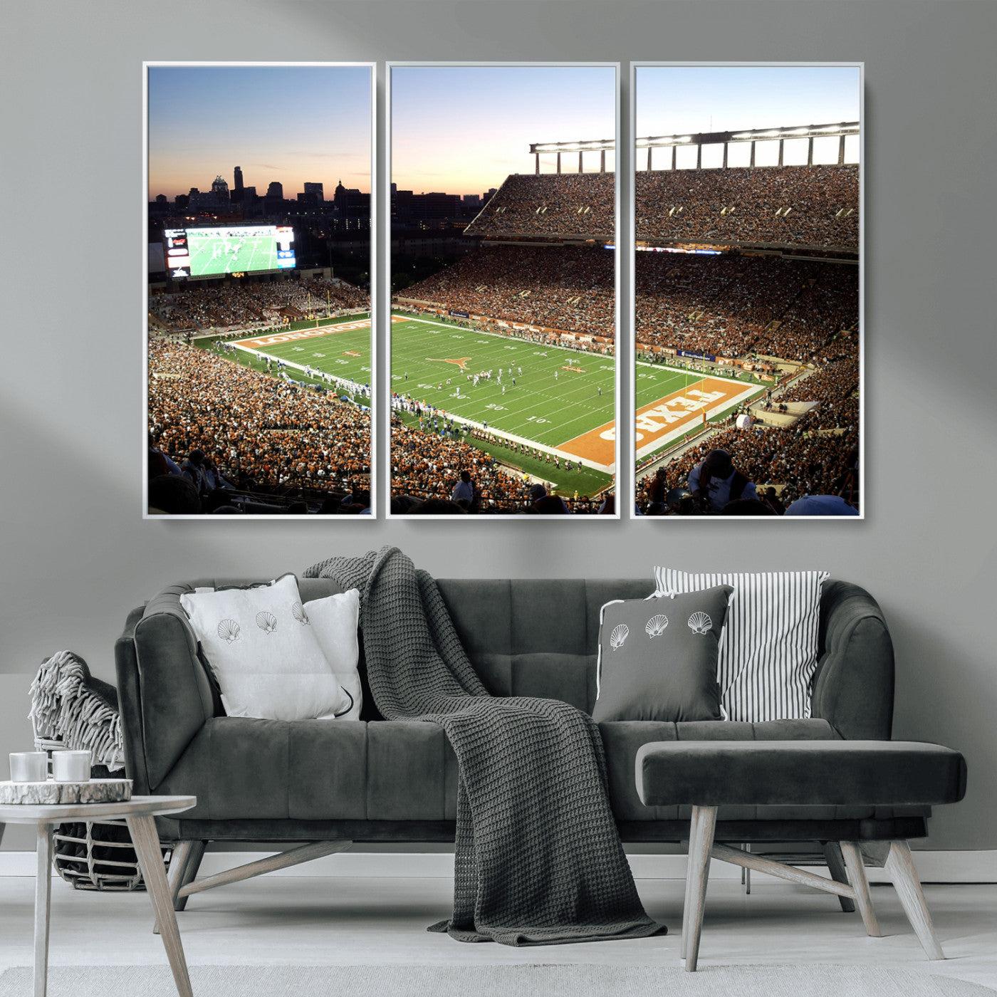 MGV-FC-48X32-3P - Darrell K Royal-Texas Memorial Stadium Canvas Wall Art - Texas Longhorns Football Match