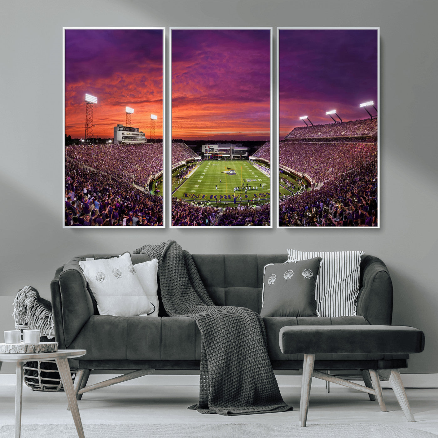 MGV-FC-48X32-3P - East Carolina University Pirates Football Print Canvas- Greenville Dowdy-Ficklen Stadium Wall Art