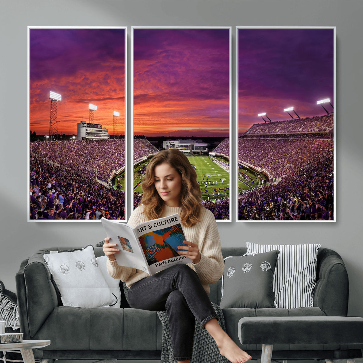 88575-MGV-CV-36X24 - East Carolina University Pirates Football Print Canvas- Greenville Dowdy-Ficklen Stadium Wall Art