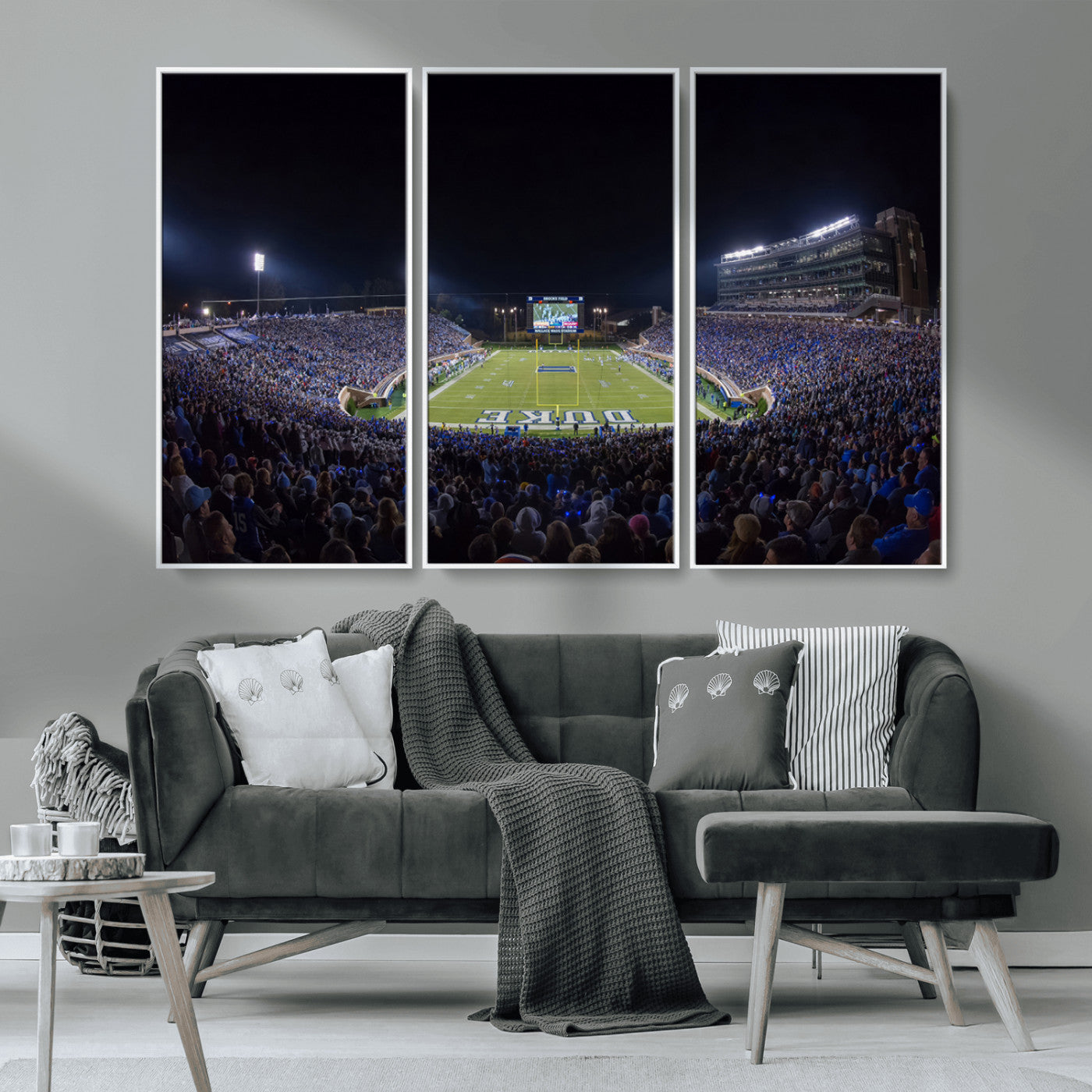 MGV-FC-48X32-3P - Duke University Blue Devils Football Team Print - Durham Wallace Wade Stadium Wall Art Canvas Print
