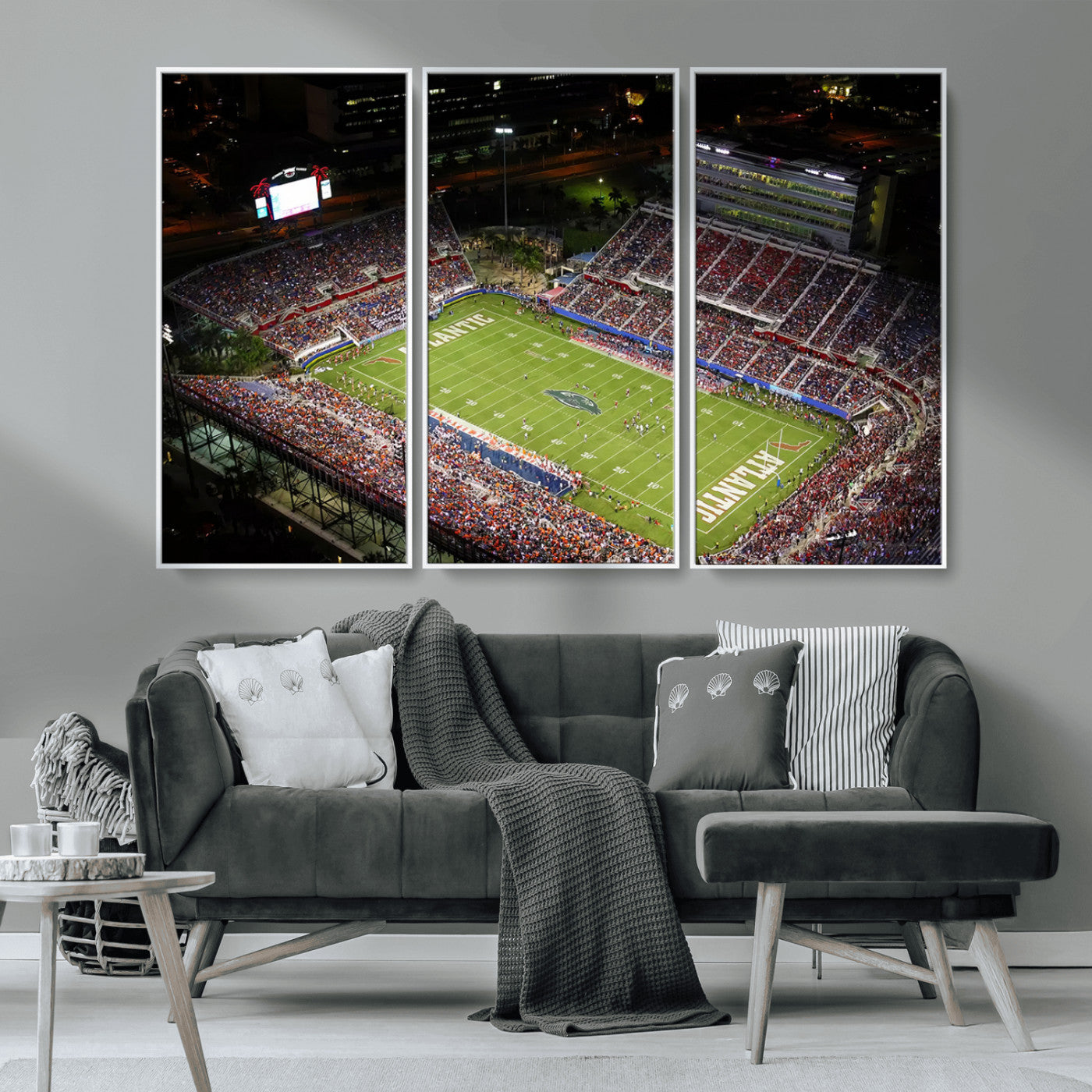 MGV-FC-48X32-3P - Florida Atlantic University Owls Canvas Print, Football Team Print - Boca Raton FAU Stadium Wall Art