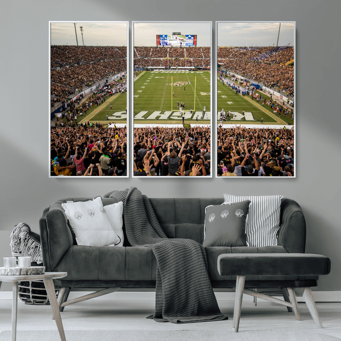 MGV-FC-48X32-3P - UCF Knights Football Team Print - Orlando FBC Mortgage Stadium Canvas Print