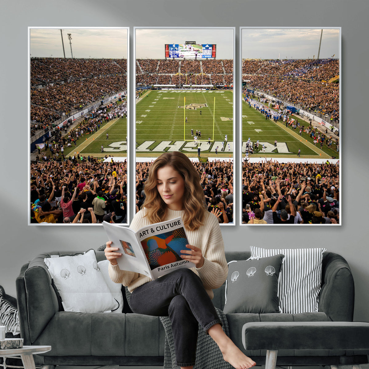 38659-MGV-CV-36X24 - UCF Knights Football Team Print - Orlando FBC Mortgage Stadium Canvas Print