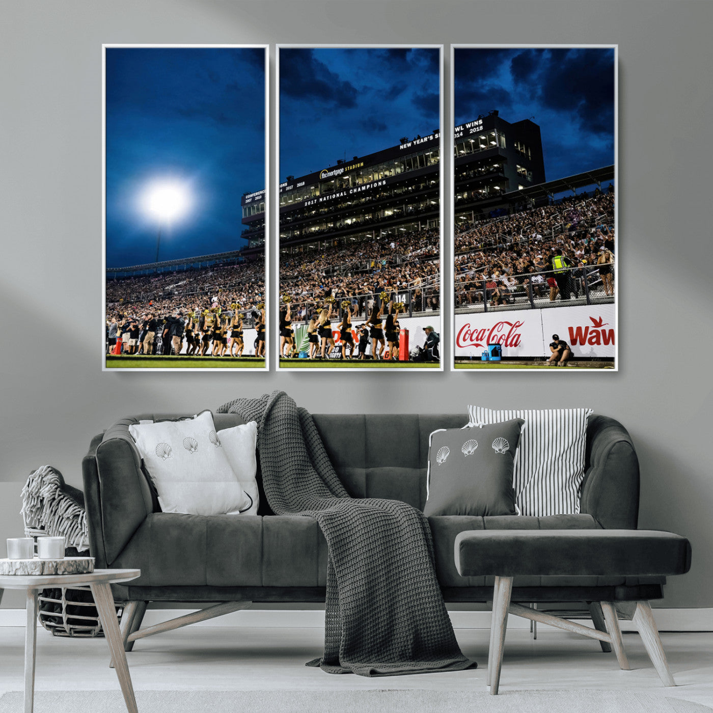 MGV-FC-48X32-3P - UCF Knights Football Team Print - Orlando FBC Mortgage Stadium Wall Art Canvas Print