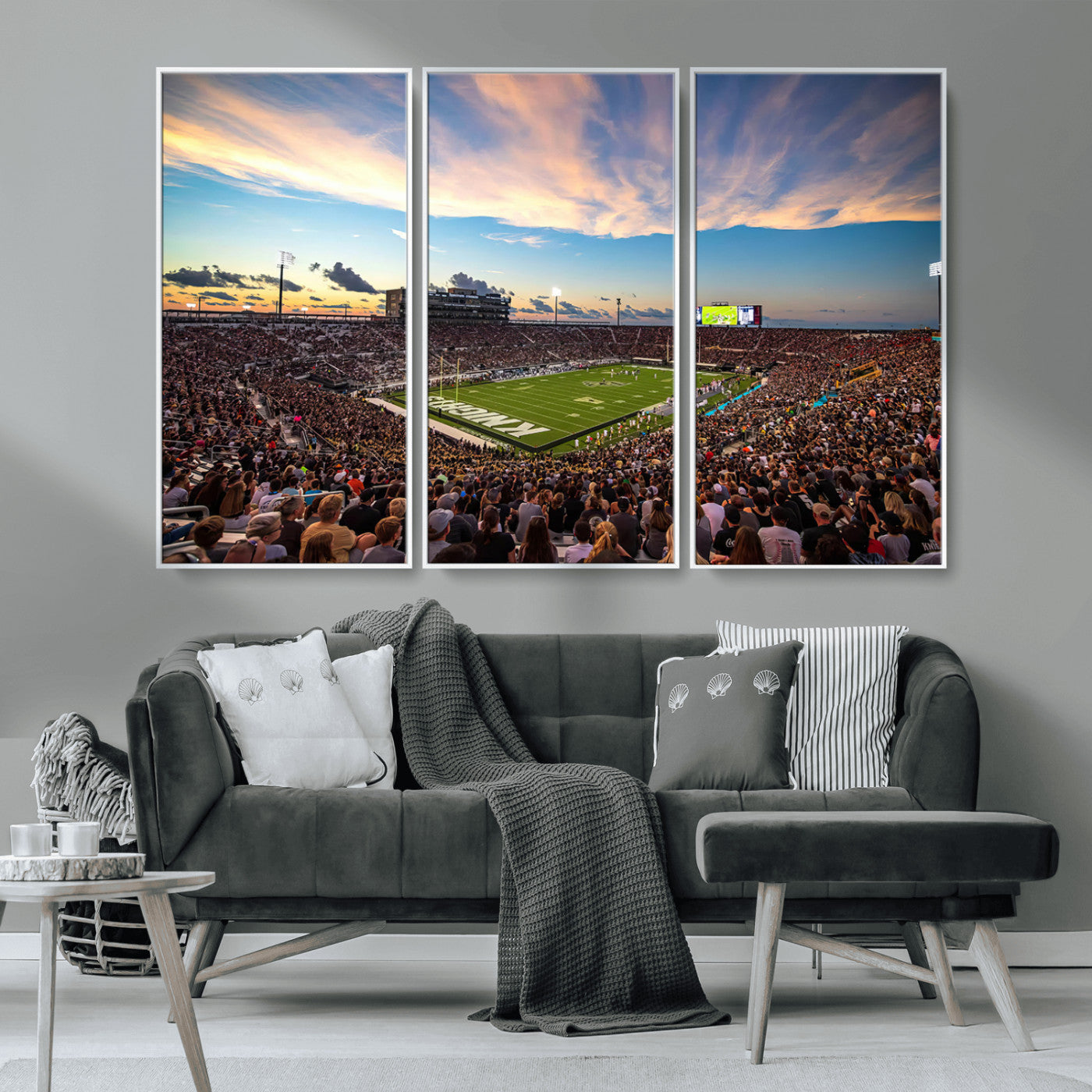 MGV-FC-48X32-3P - UCF Knights Football Team Print - Orlando FBC Mortgage Stadium Wall Art Canvas Print