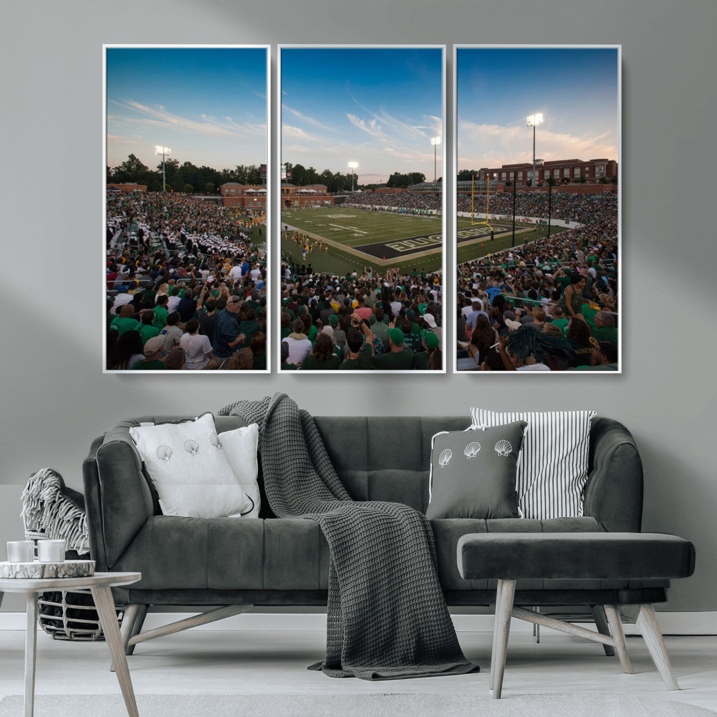 MGV-FC-48X32-3P - University of Charlotte 49ers Football Team Print - Charlotte Jerry Richardson Stadium Wall Art