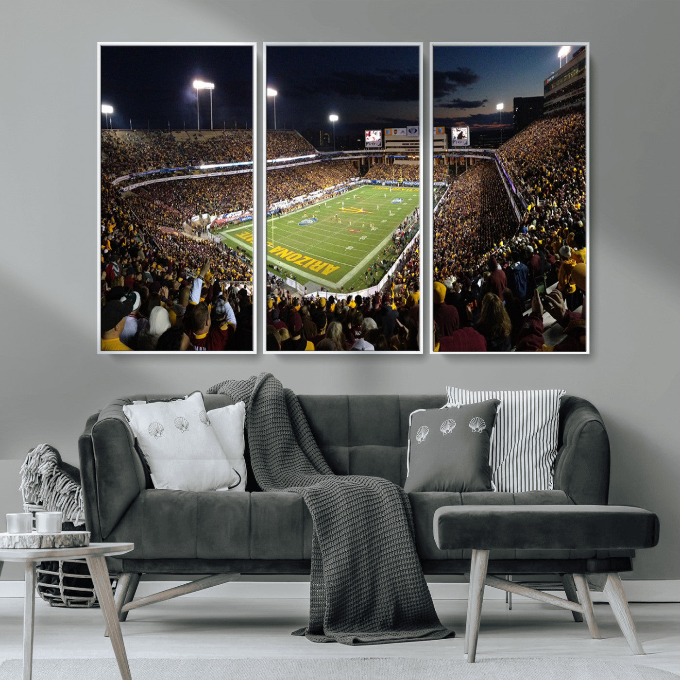 MGV-FC-48X32-3P - ASU Sun Devils Football Team Print Canvas - Phoenix Mountain America Stadium Wall Art Canvas Print