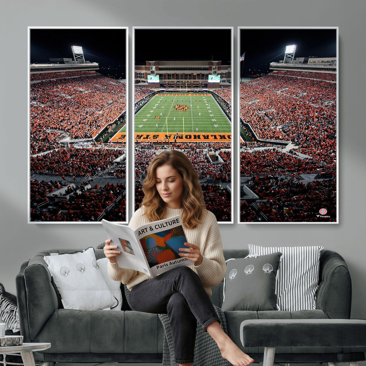 81675-MGV-CV-36X24 - Boone Pickens Stadium Wall Art Oklahoma State Cowboys Print