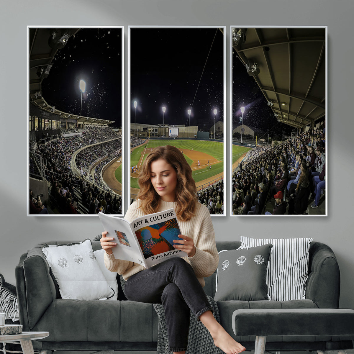 10262-MGV-CV-36X24 - Olsen Field at Blue Bell Park - Texas A&M Aggies Baseball Stadium Wall Art Canvas Print