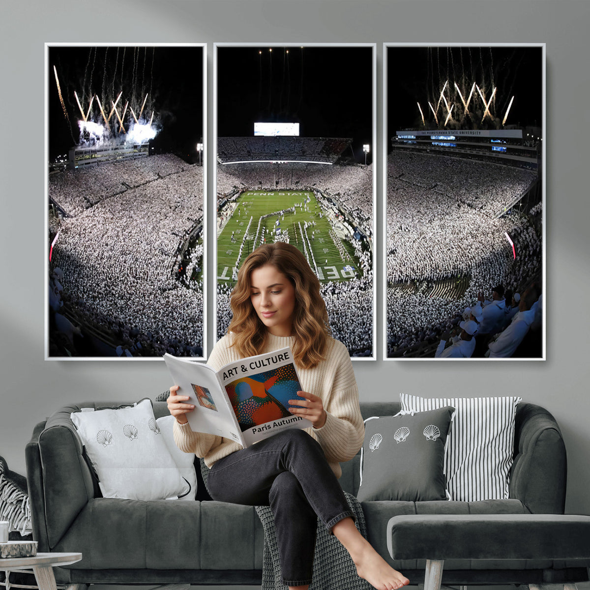 84537-MGV-CV-36X24 - Penn State Beaver Stadium Canvas Wall Art - Nittany Lions Football Print