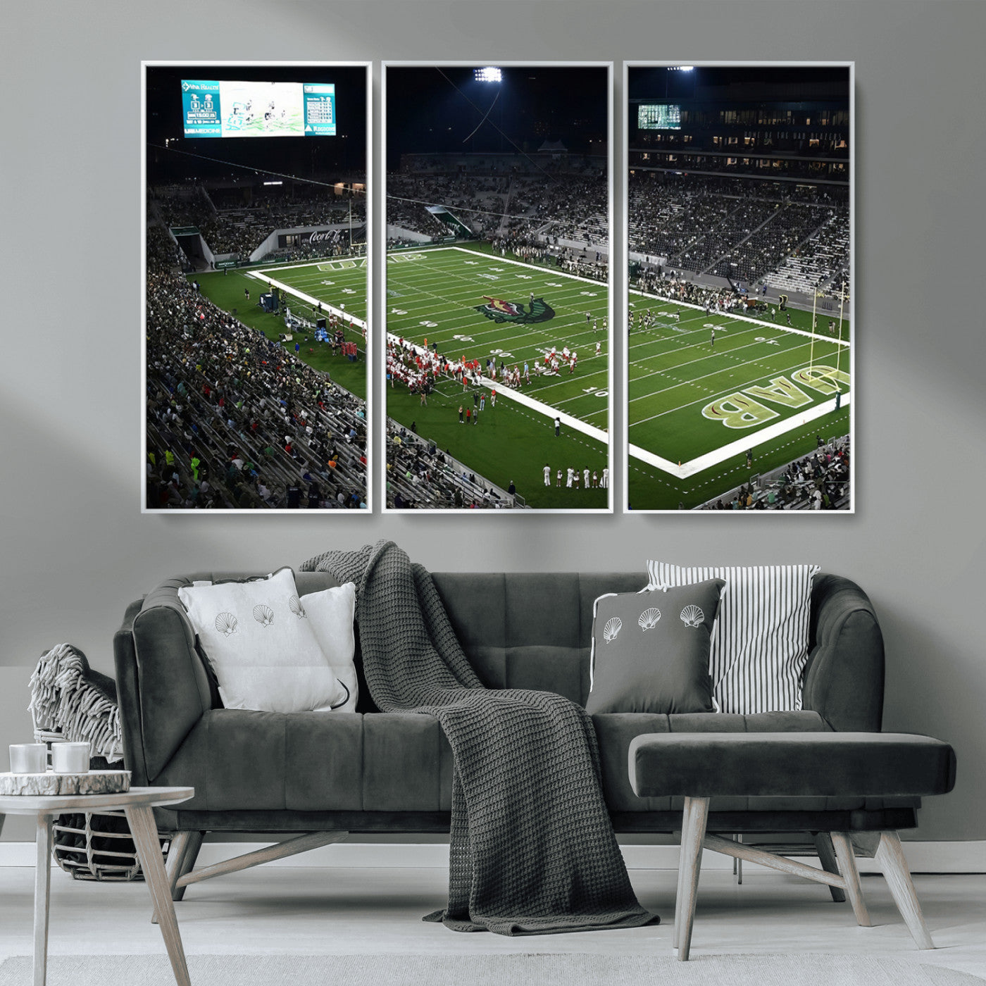 MGV-FC-48X32-3P - UAB Blazers Football Team Print - Birmingham Protective Stadium Wall Art Canvas Print