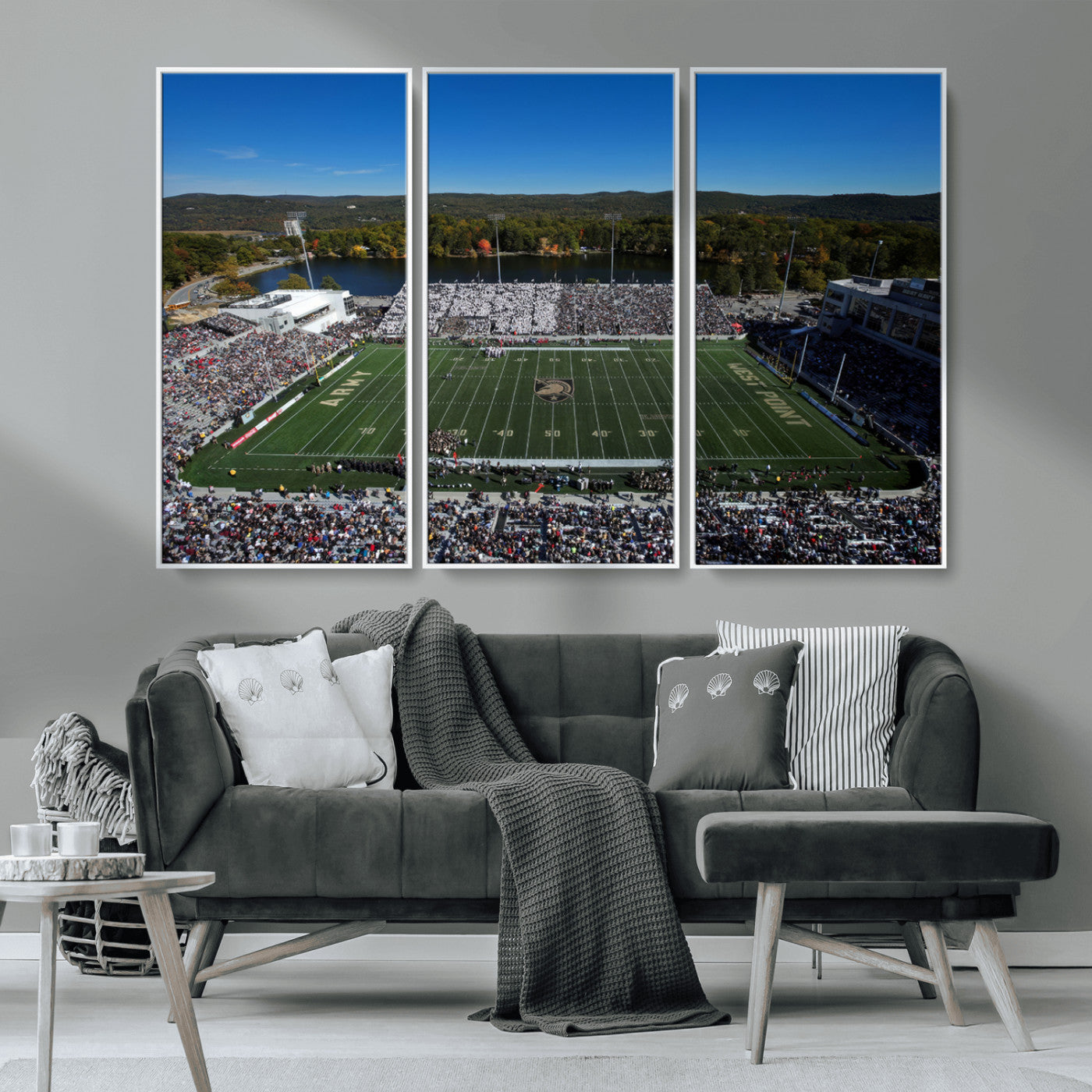 MGV-FC-48X32-3P - Army Black Knights Football Team Print - West Point Michie Stadium Wall Art Canvas Print