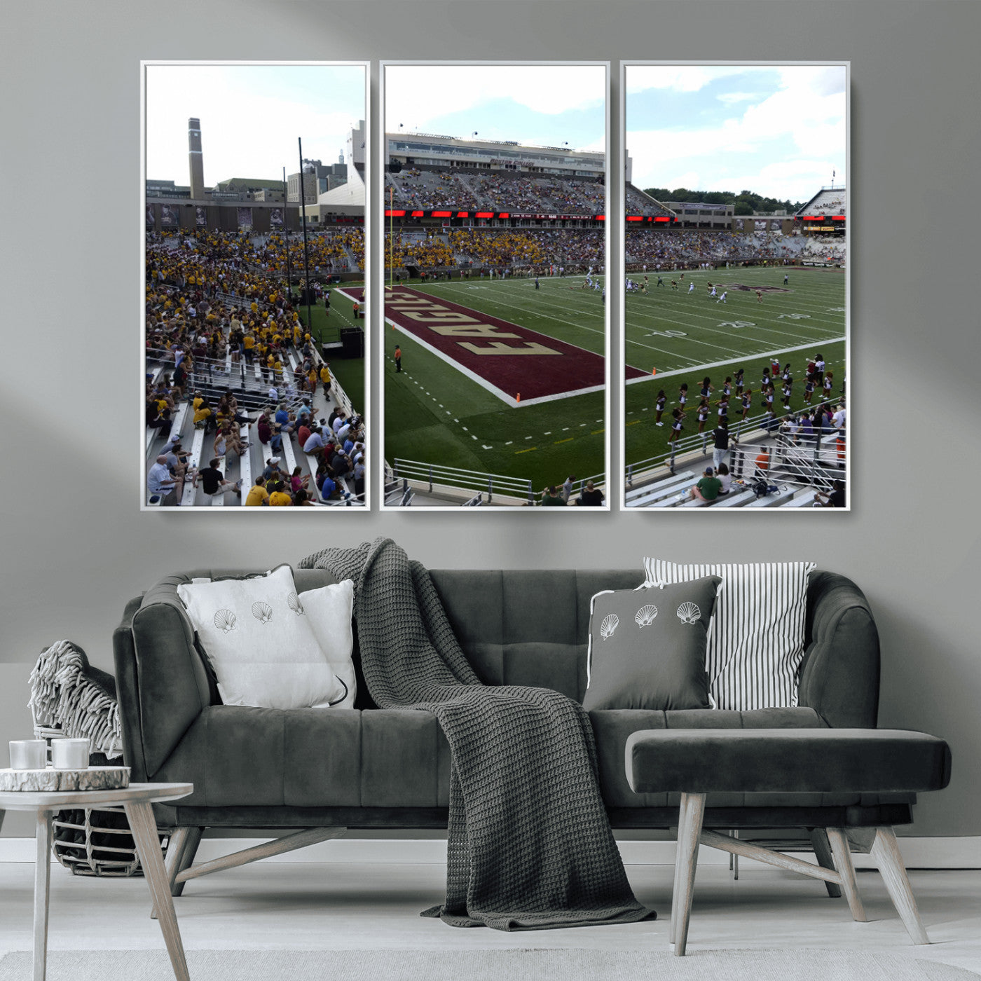 MGV-FC-48X32-3P - Boston College Eagles Football Team Print - Boston Alumni Stadium Wall Art Canvas Print