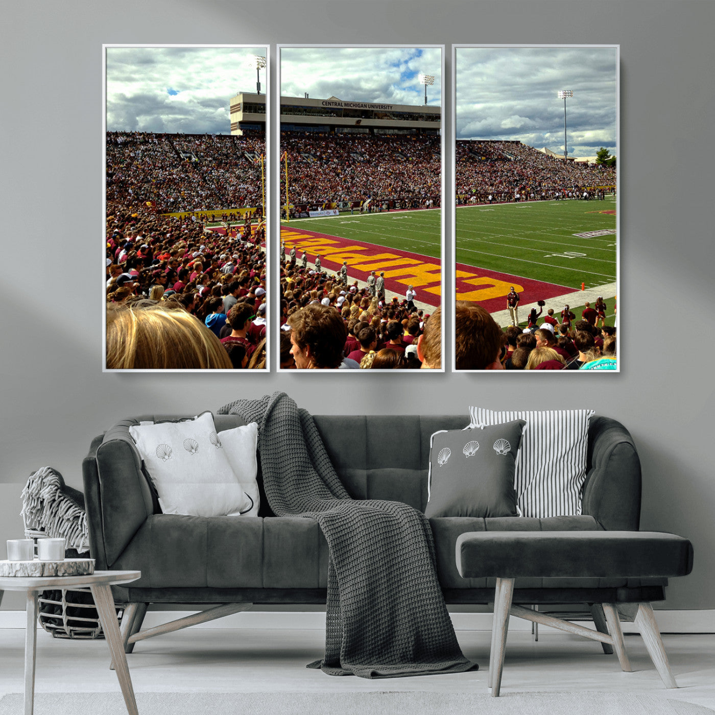 MGV-FC-48X32-3P - Central Michigan University Chippewas Football Team Print - Mount Pleasant Kelly/Shorts Stadium Wall