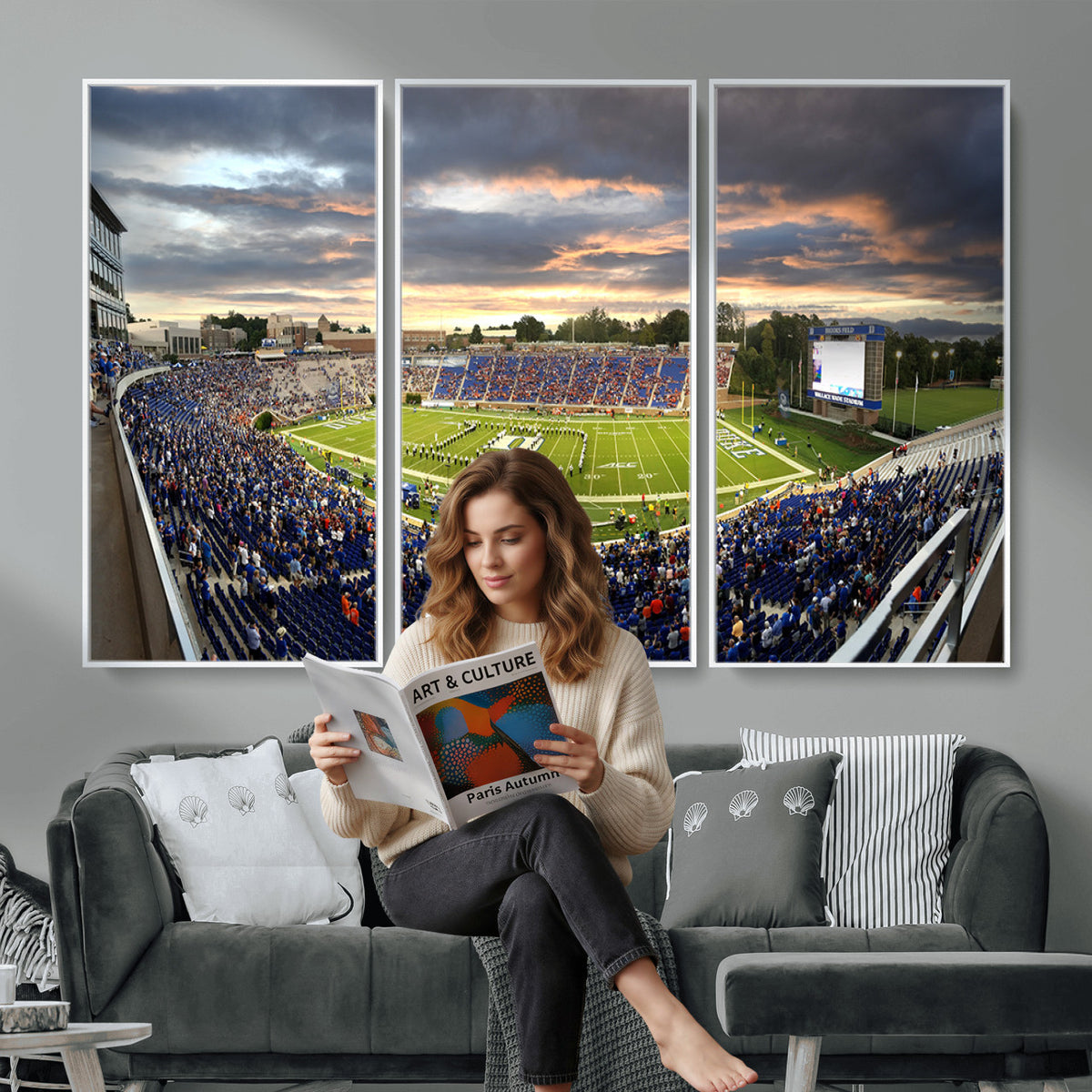 60433-MGV-CV-36X24 - Duke University Blue Devils Football Team Print, Durham